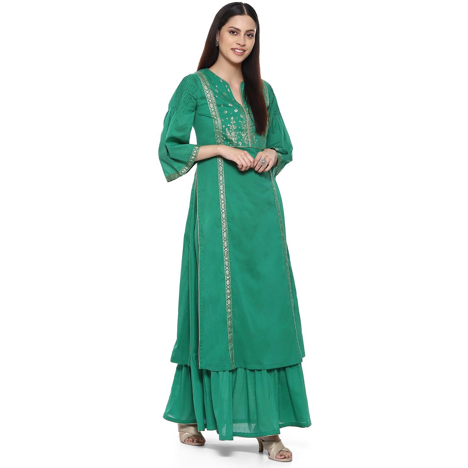 BIBA Women Printed Flared Mix and Match(MNMASSORTED14780E_Green_34)