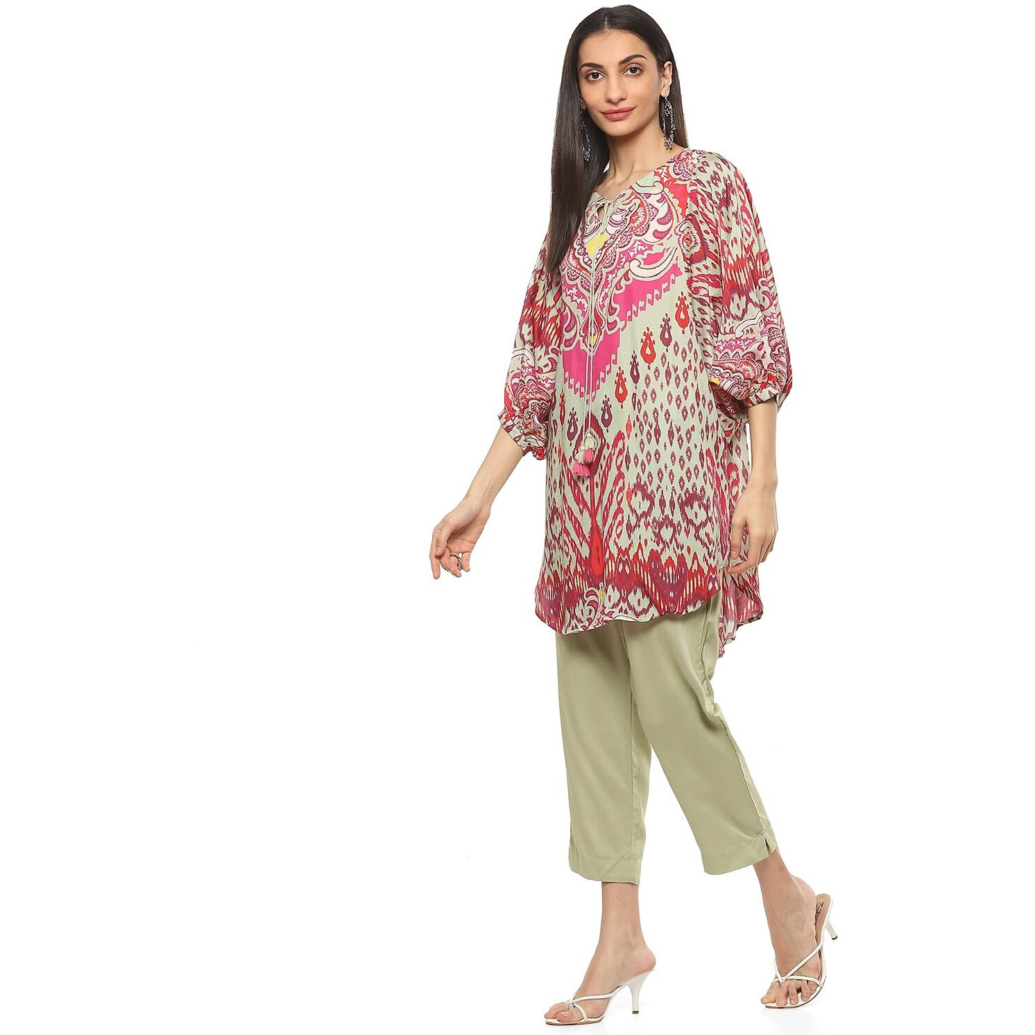 BIBA Women Printed Straight Mix and Match(Pant SET2199_Green_40)