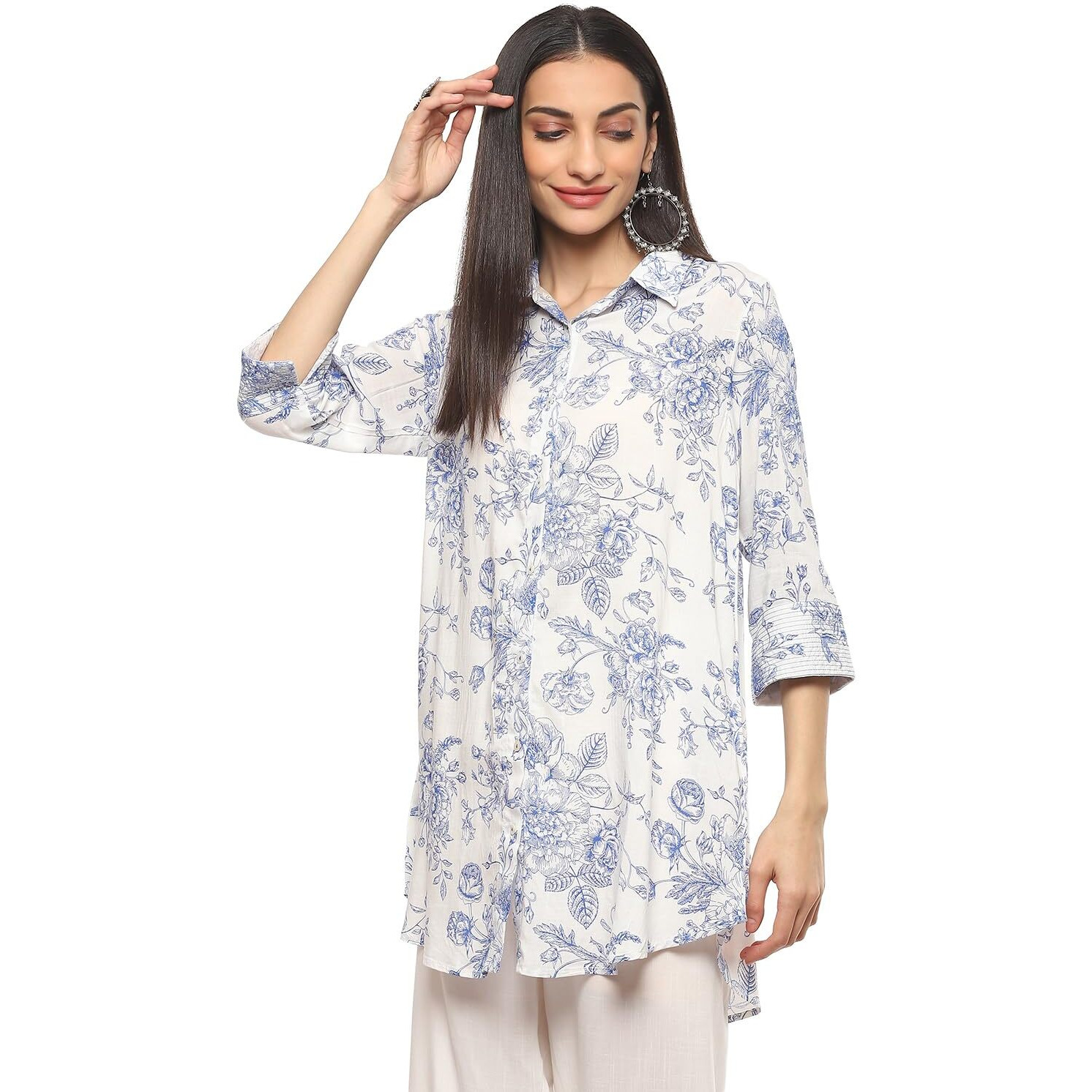 BIBA Women Printed Short_Kurta Mix and Match(TOP & TUNICS20203_White_32)