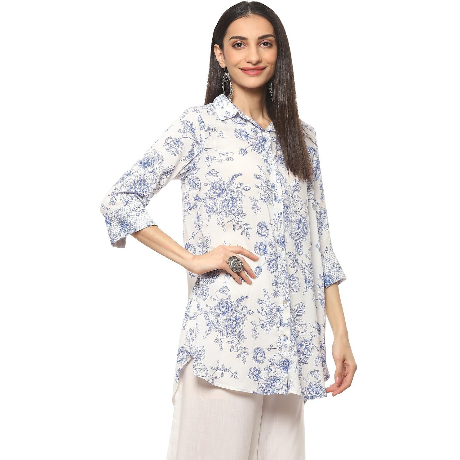 BIBA Women Printed Short_Kurta Mix and Match(TOP & TUNICS20203_White_32)