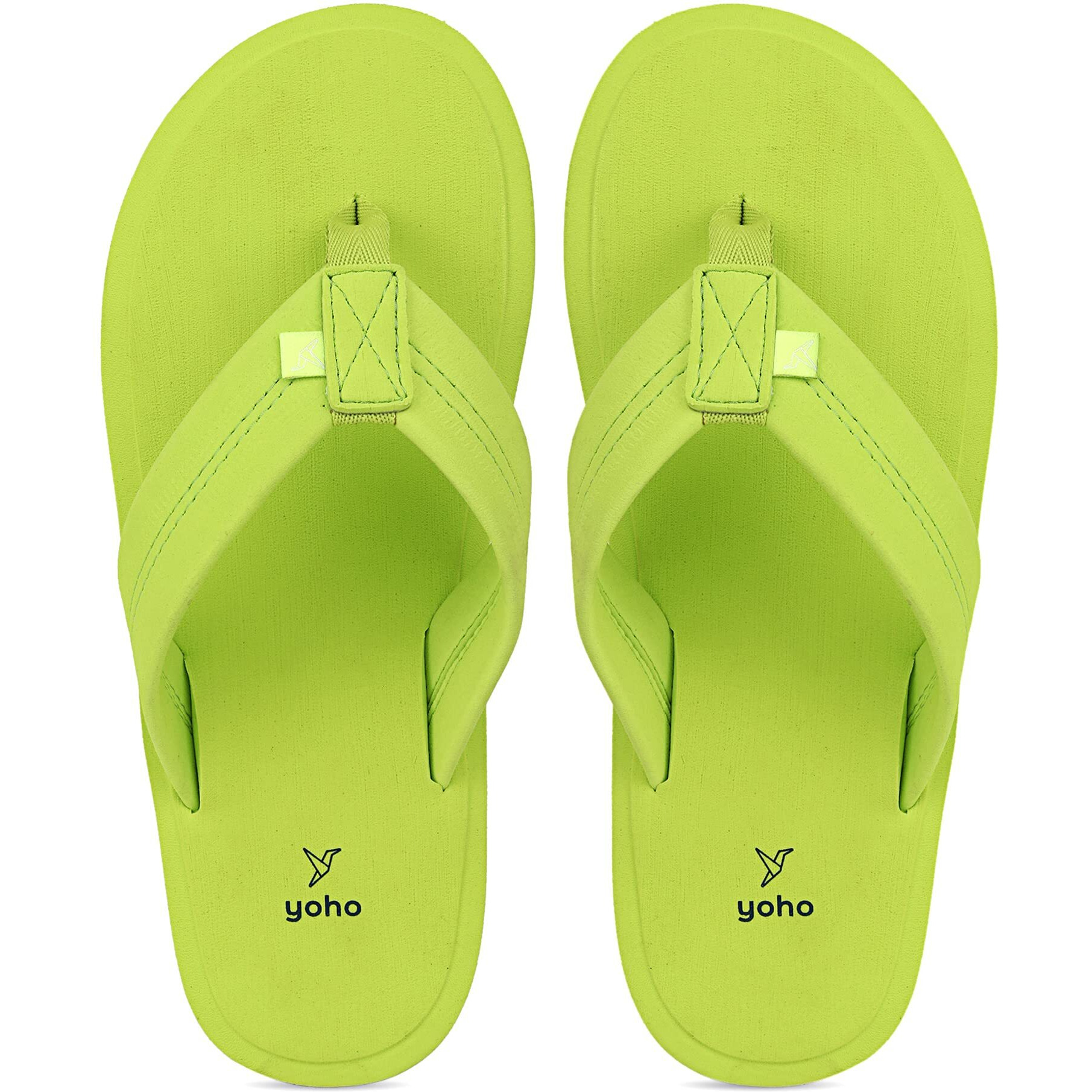 YOHO Women Lemon Green soft slippers | comfortable and stylish flip flop slippers for Women in exciting colors | Daily Use| Lightweight | Anti Skid Chappal | Bubbles Size- 3