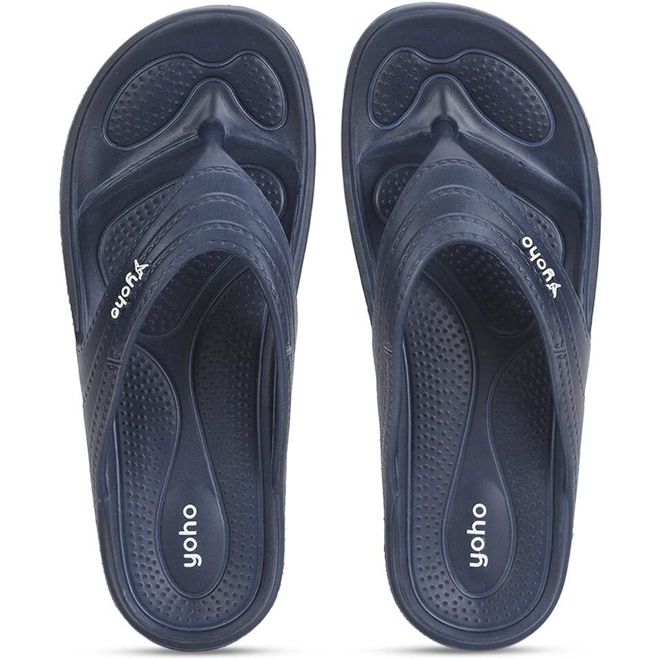 YOHO Drizzle Soft Slippers for Women | Mild Acupressure | Lightweight, Blue UK9