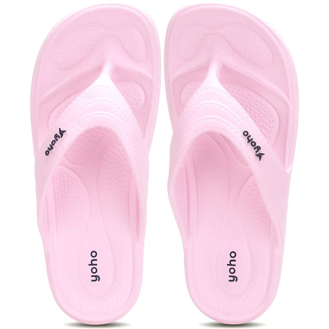 YOHO Drizzle Soft Slippers for Women | Mild Acupressure | Lightweight, Pink UK8