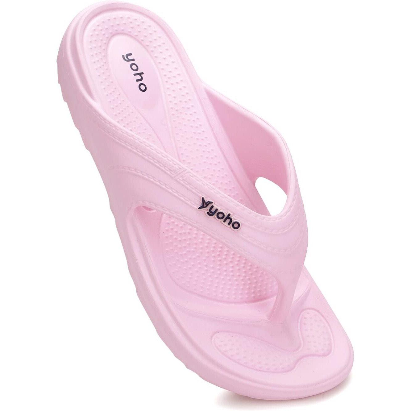 YOHO Drizzle Soft Slippers for Women | Mild Acupressure | Lightweight, Pink UK8