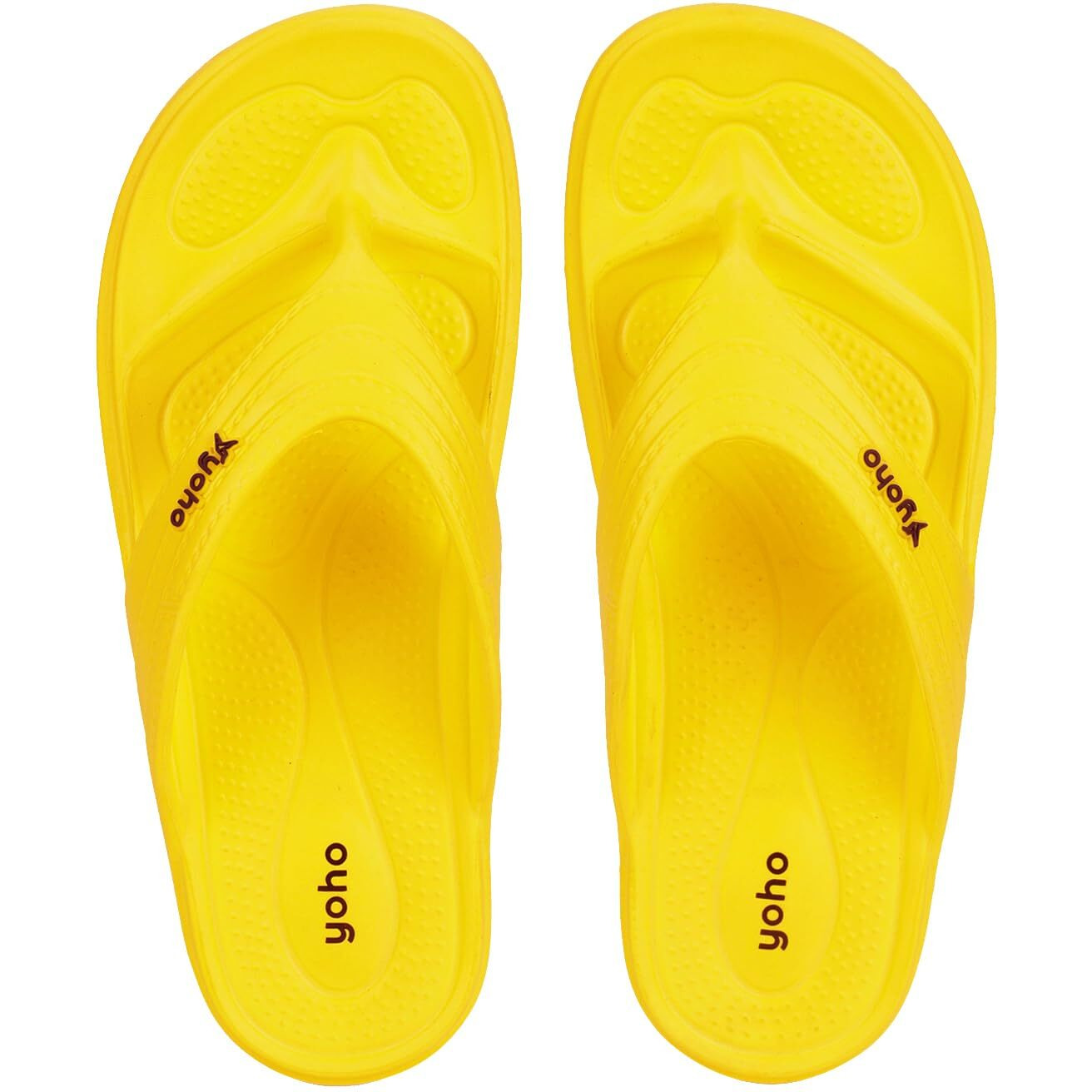 YOHO Drizzle Soft Slippers for Women | Mild Acupressure | Lightweight, Yellow UK5
