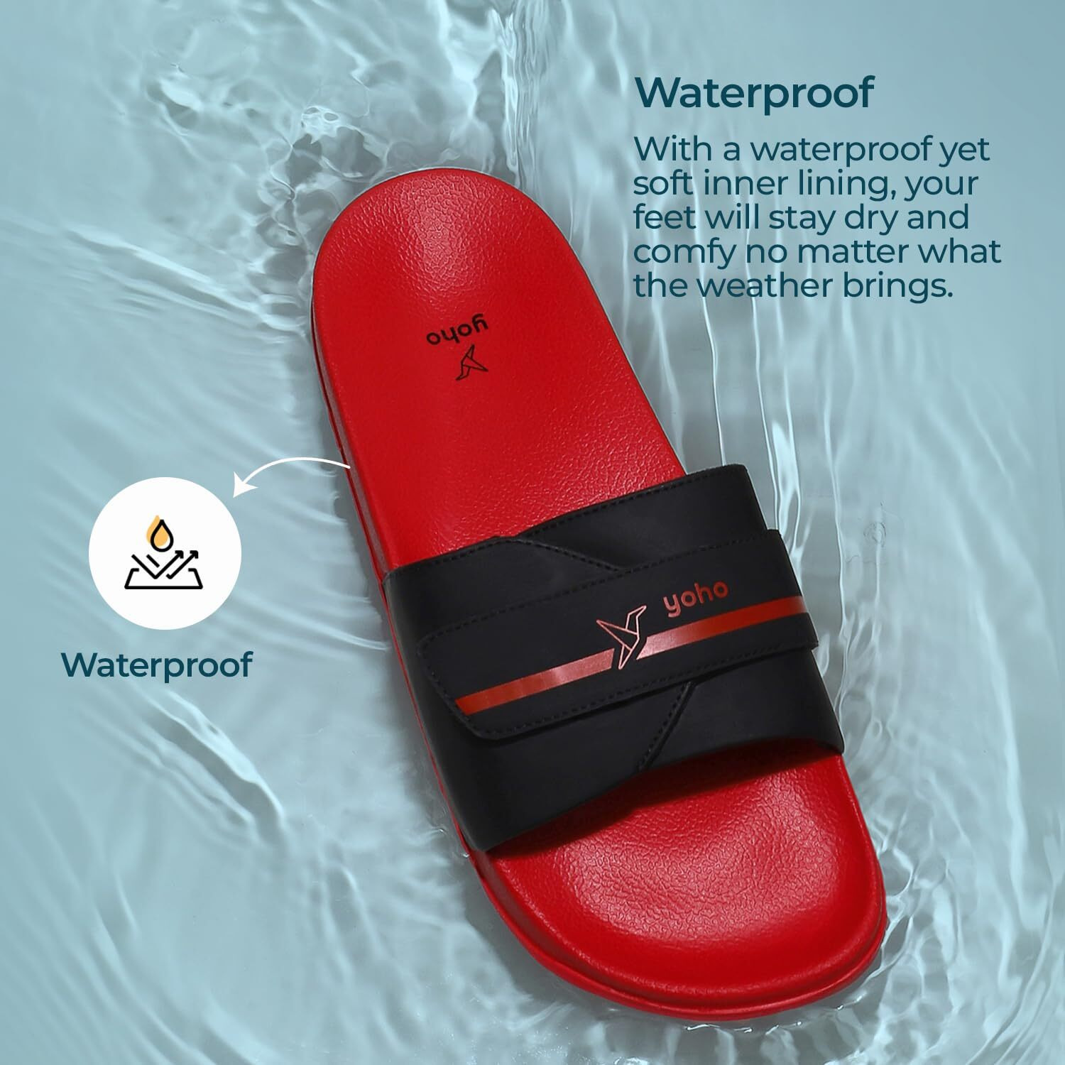 YOHO Drystep slides for men | Water-friendly | Super flexible | adjustable strap | Skin friendly | lightweight and Comfortable Style