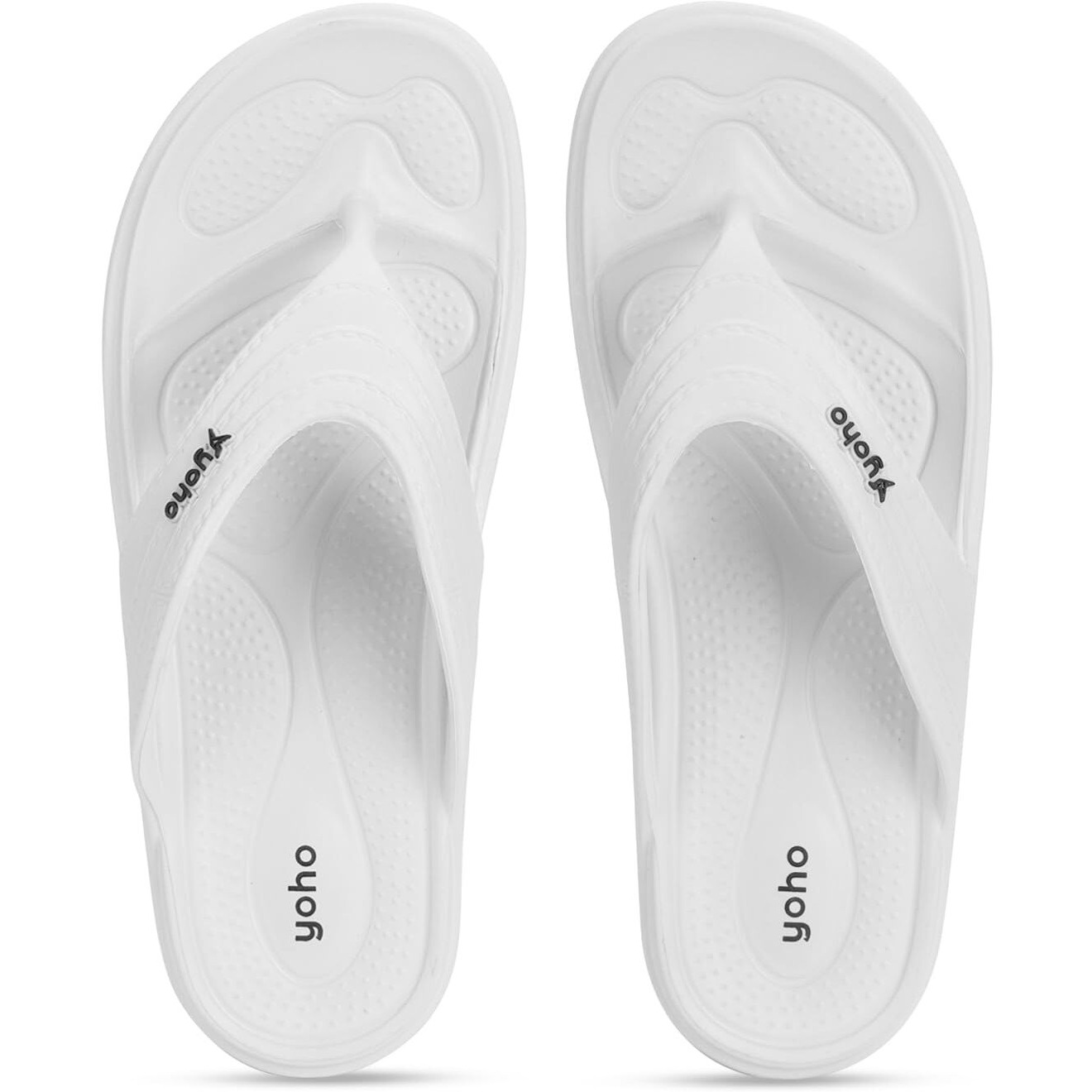 YOHO Drizzle Soft Slippers for Women | Mild Acupressure | Lightweight, White UK7