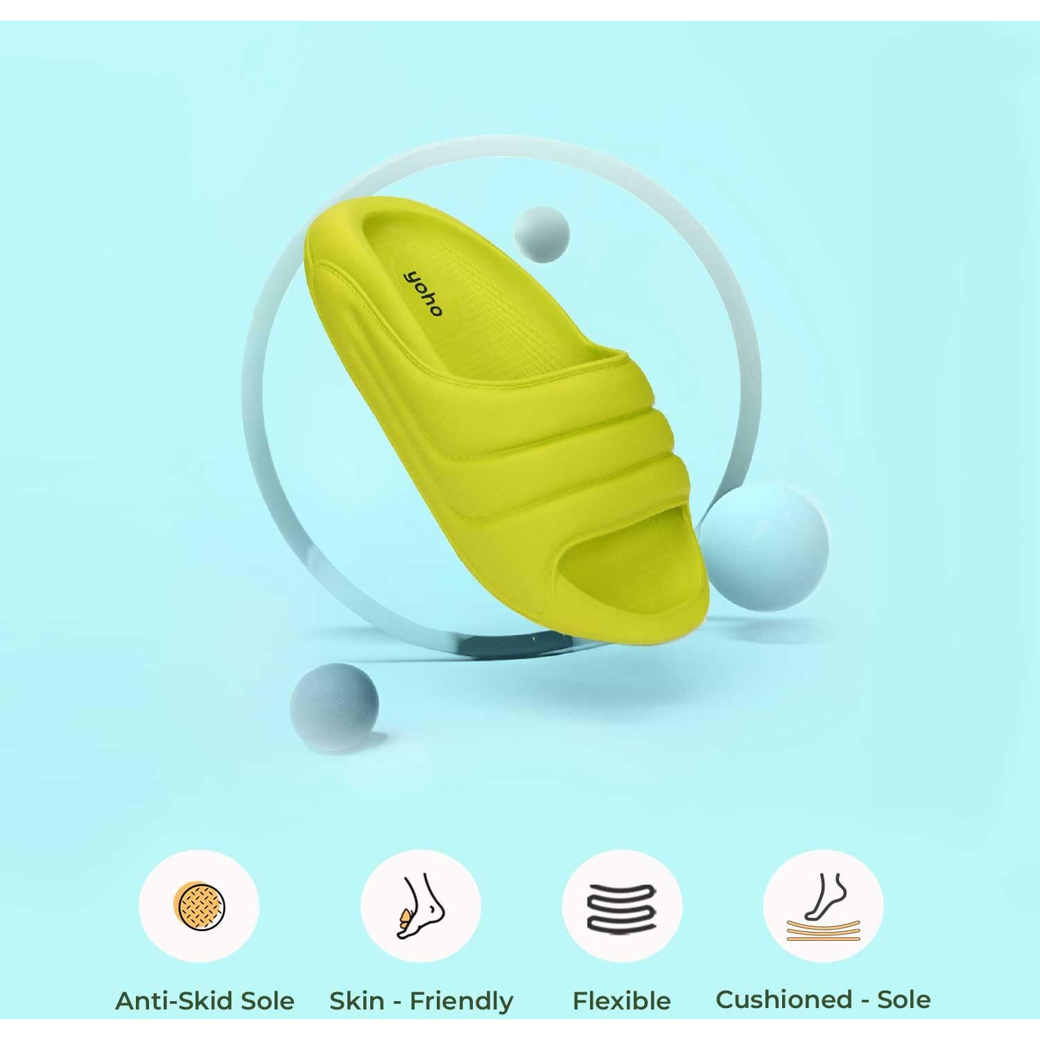 YOHO Dolphy EVA Sliders For Women | Anti-slip sole | Sweat free | Super flexible