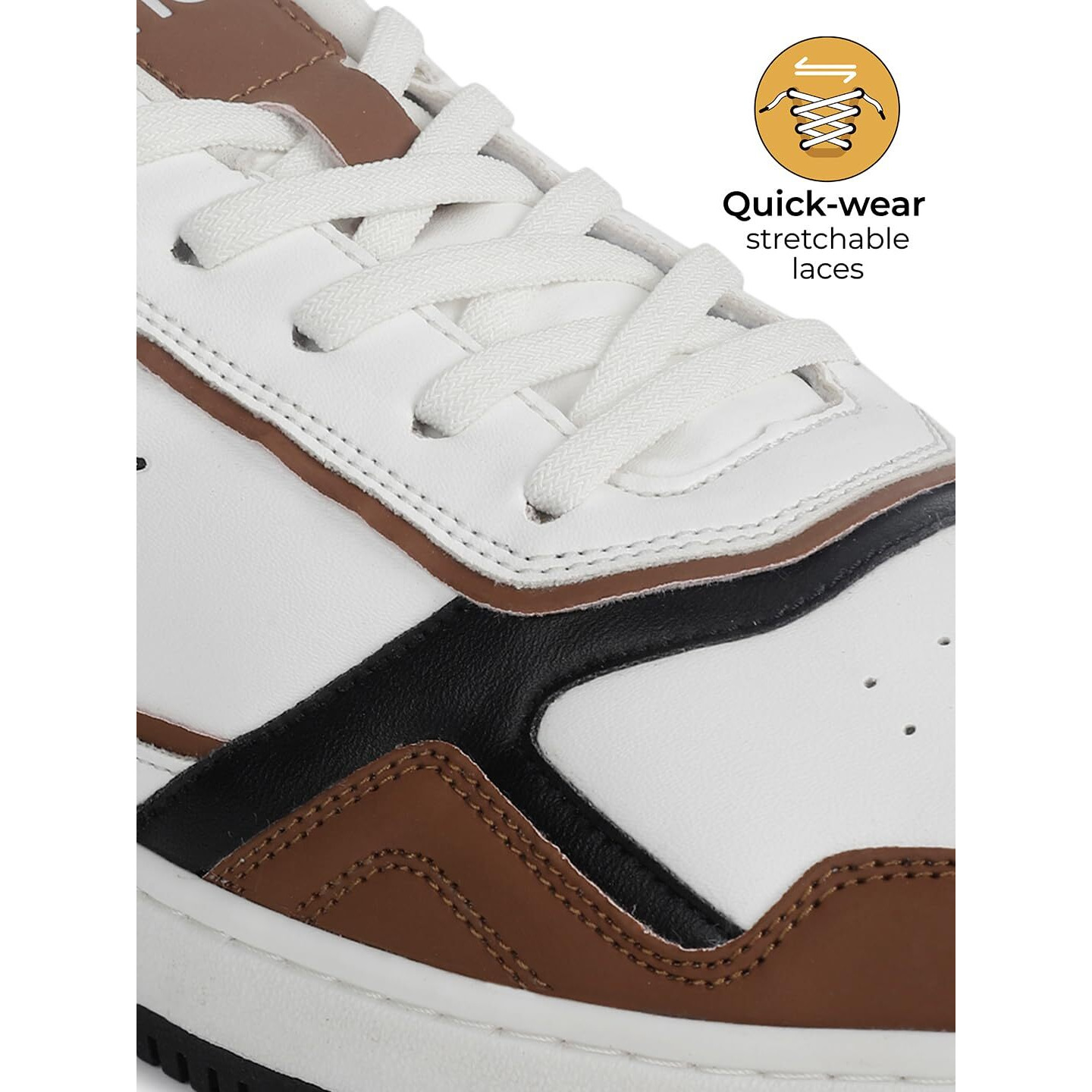 YOHO Colored PU Fashion Sneaker for Men | Comfortable shoes | Cushioned Insole | Quick-wear elastic laces | Lightweight | Dynamic Feet Support | Fashionable | Stylish | Modern Tan