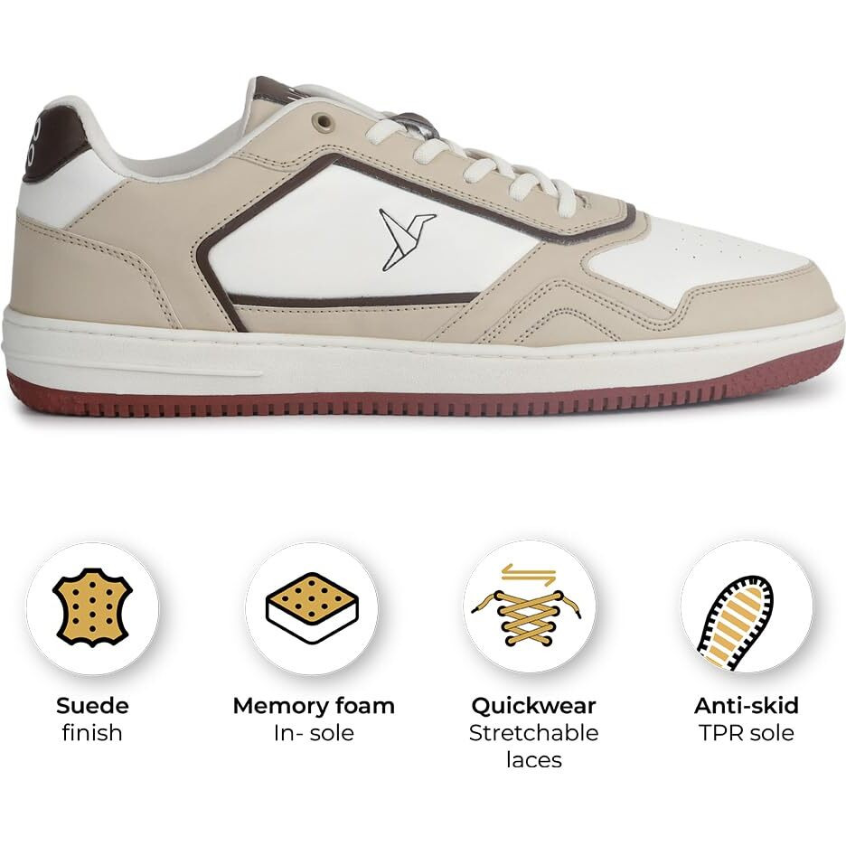 YOHO Colored PU Fashion Sneaker for Men | Comfortable shoes | Cushioned Insole | Quick-wear elastic laces | Lightweight | Dynamic Feet Support | Fashionable | Stylish | Modern