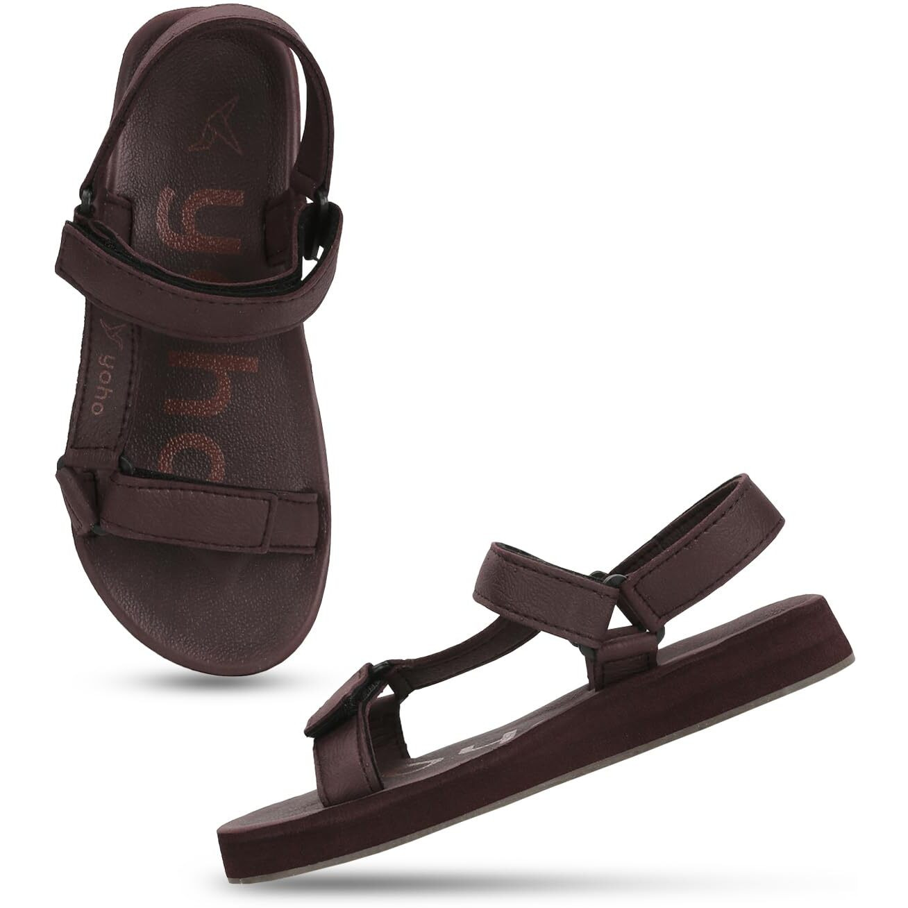 YOHO EVA Sandals for Men | EVA sole | Comfortable cushioned sole with TPR base | Lightweight | Soft skin friendly straps | Adjustable straps | Velcro closure | Vibrant colour options