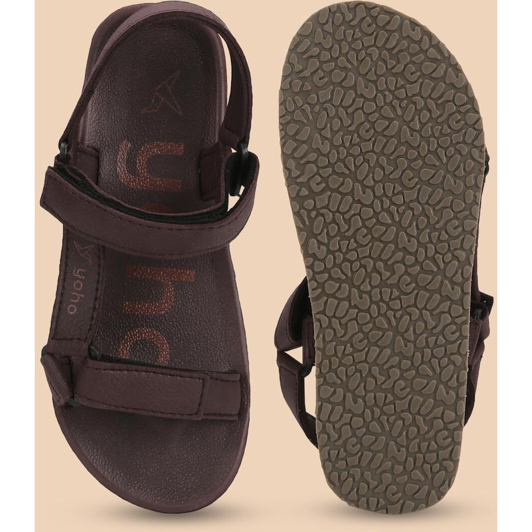 YOHO EVA Sandals for Men | EVA sole | Comfortable cushioned sole with TPR base | Lightweight | Soft skin friendly straps | Adjustable straps | Velcro closure | Vibrant colour options