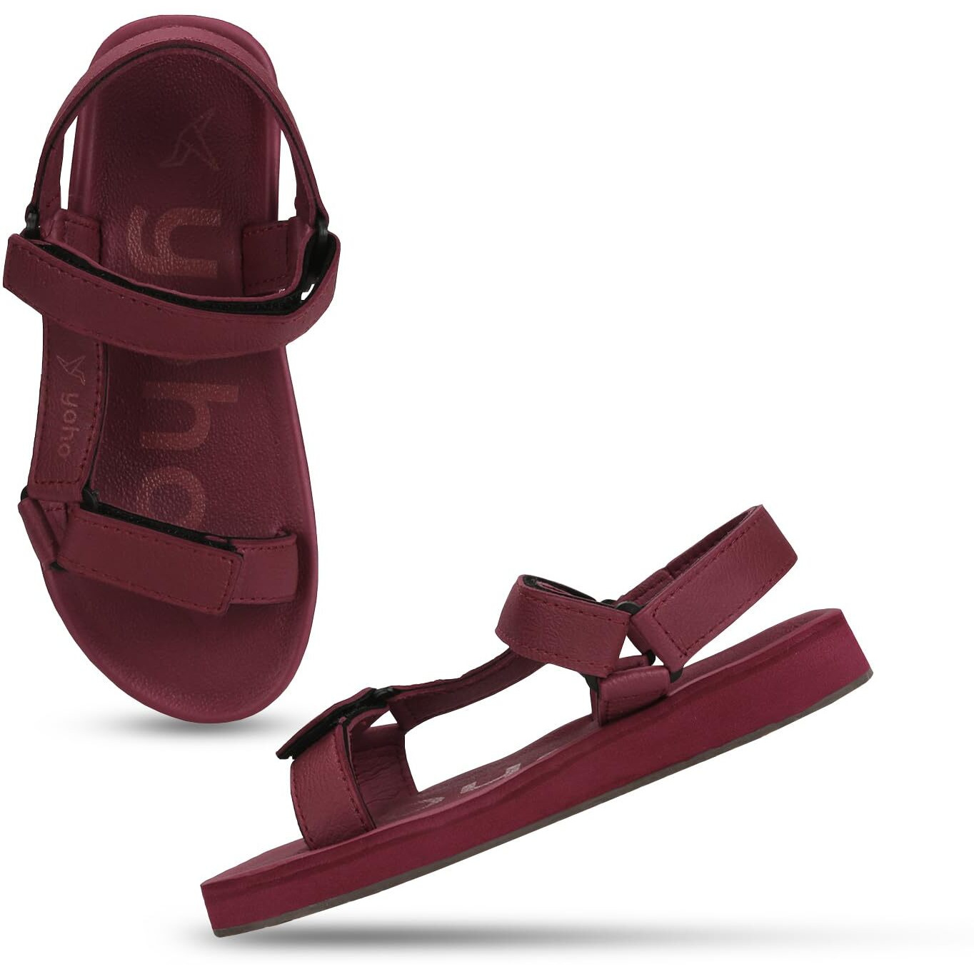 YOHO EVA Sandals for Men | EVA sole | Comfortable cushioned sole with TPR base | Lightweight | Soft skin friendly straps | Adjustable straps | Velcro closure | Vibrant colour options