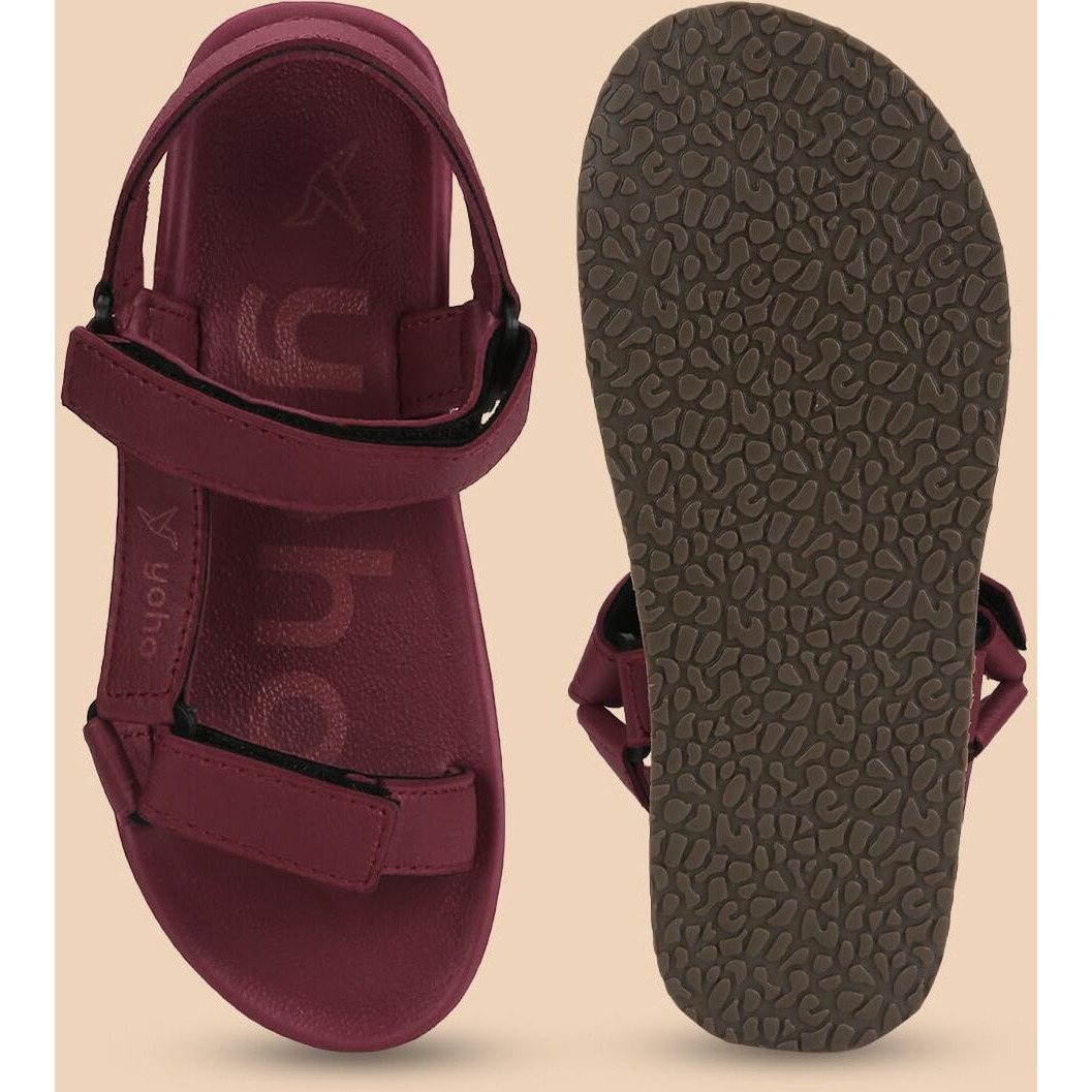 YOHO EVA Sandals for Men | EVA sole | Comfortable cushioned sole with TPR base | Lightweight | Soft skin friendly straps | Adjustable straps | Velcro closure | Vibrant colour options