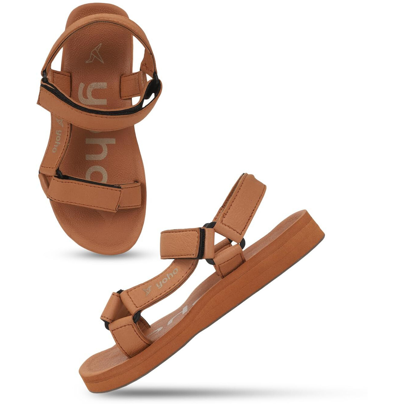YOHO EVA Sandals for Men | EVA sole | Comfortable cushioned sole with TPR base | Lightweight | Soft skin friendly straps | Adjustable straps | Velcro closure | Vibrant colour options