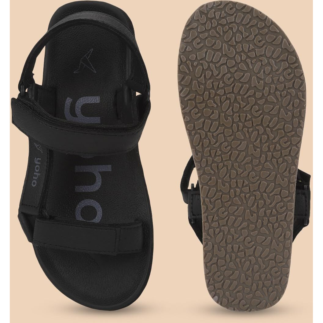 YOHO EVA Sandals for Men | EVA sole | Comfortable cushioned sole with TPR base | Lightweight | Soft skin friendly straps | Adjustable straps | Velcro closure | Vibrant colour options
