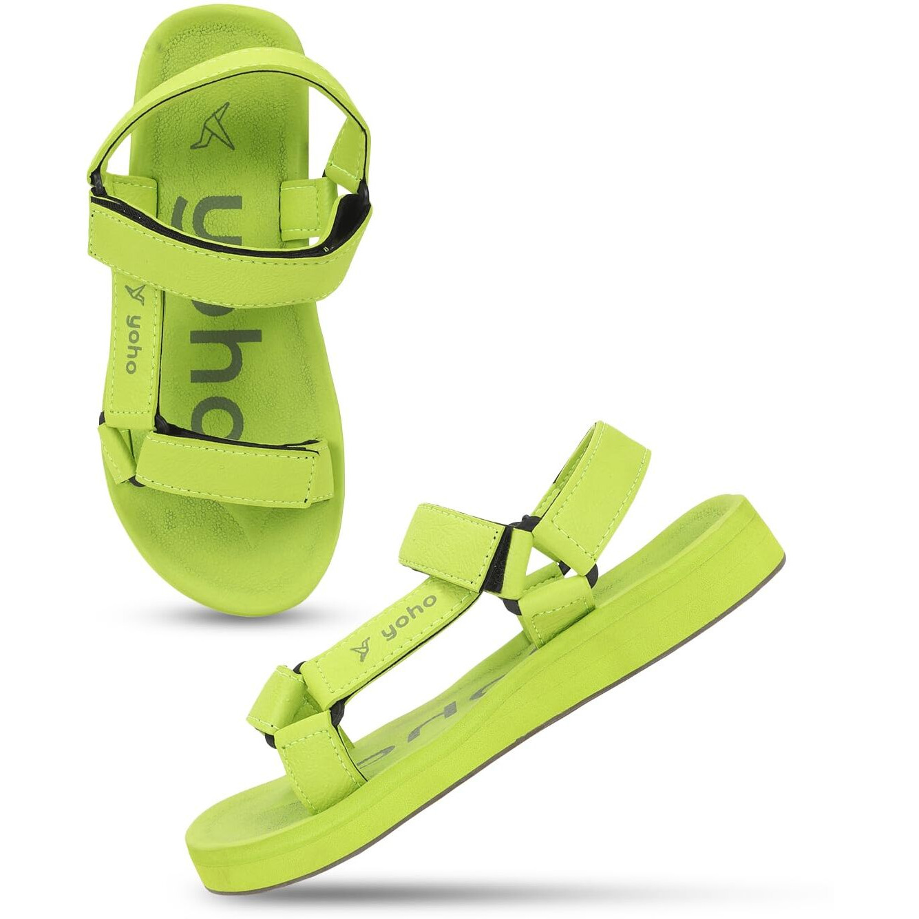 YOHO EVA Sandals for Women | EVA sole | Comfortable cushioned sole with TPR base | Lightweight | Soft skin friendly straps | Adjustable straps | Velcro closure | Vibrant colour options