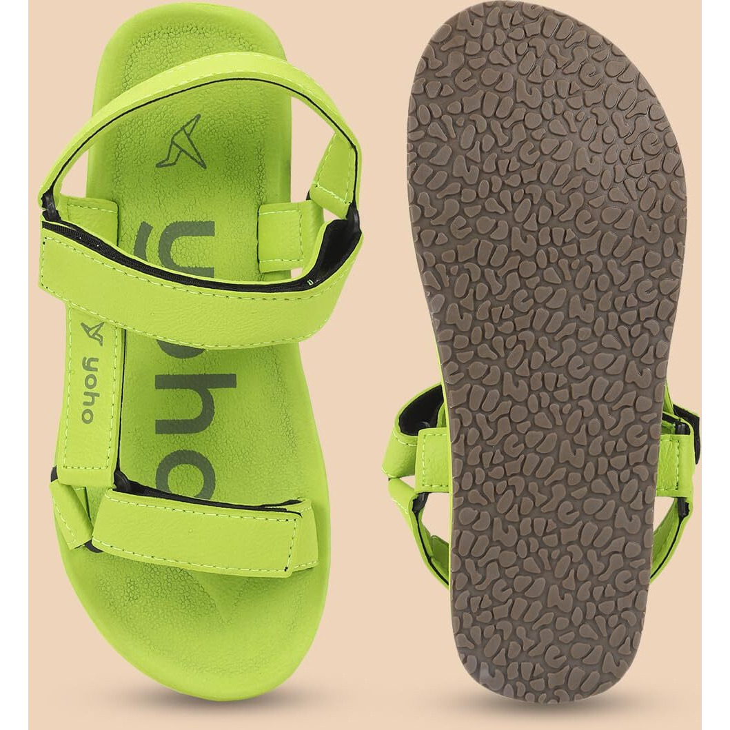 YOHO EVA Sandals for Women | EVA sole | Comfortable cushioned sole with TPR base | Lightweight | Soft skin friendly straps | Adjustable straps | Velcro closure | Vibrant colour options