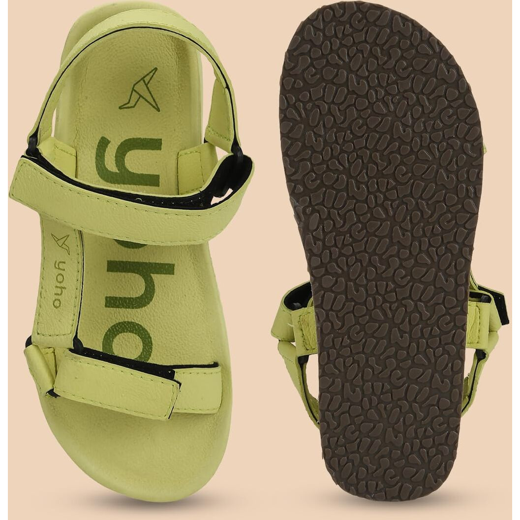 YOHO EVA Sandals for Men | EVA sole | Comfortable cushioned sole with TPR base | Lightweight | Soft skin friendly straps | Adjustable straps | Velcro closure | Vibrant colour options
