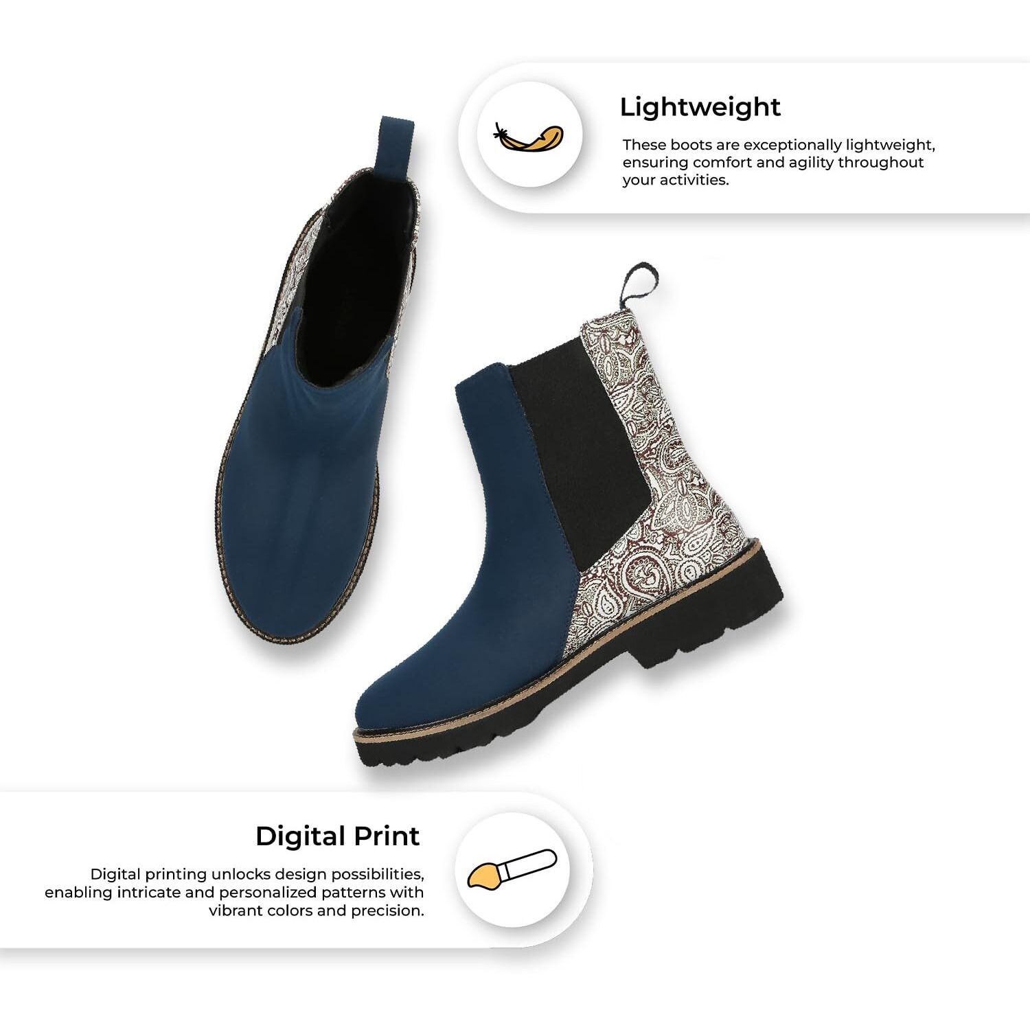 YOHO Women Printed Boots Stylish Comfortable Lightweight