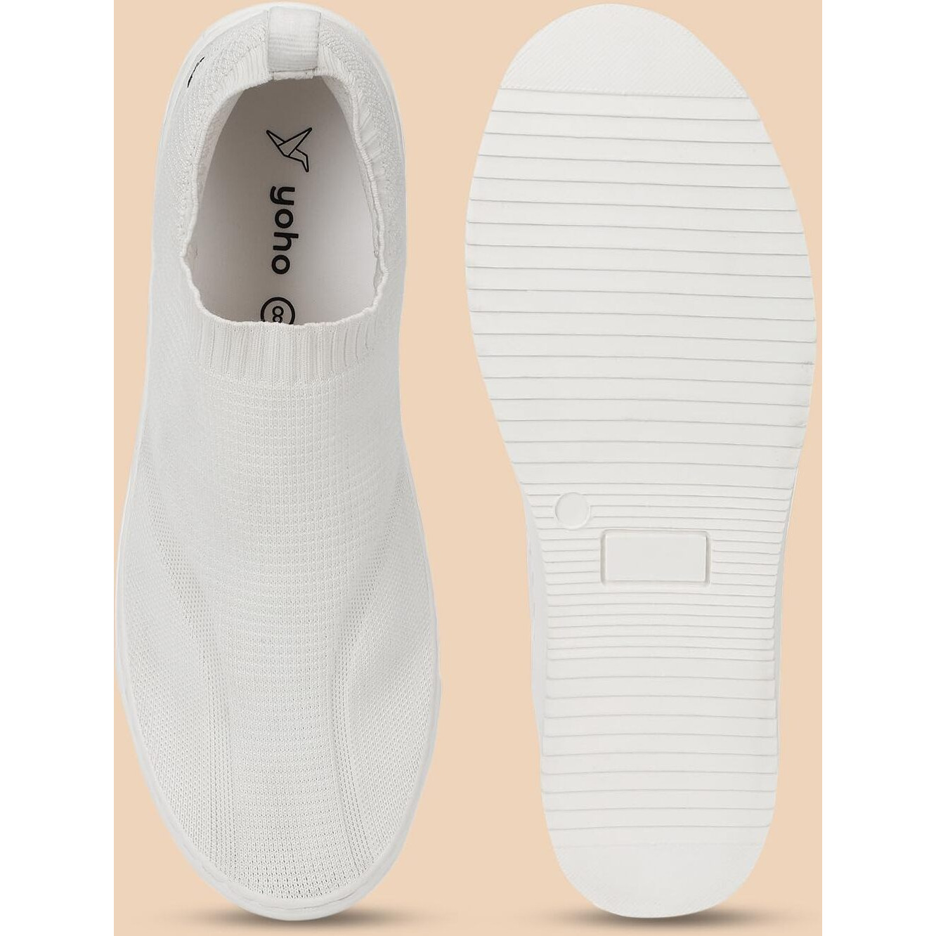 YOHO FreeStep Spacious and Casual Slip on Shoes | Comfortable for Long Hours of Walking | Outperforms Memory Foam | Arch Support Insole | White - UK 9