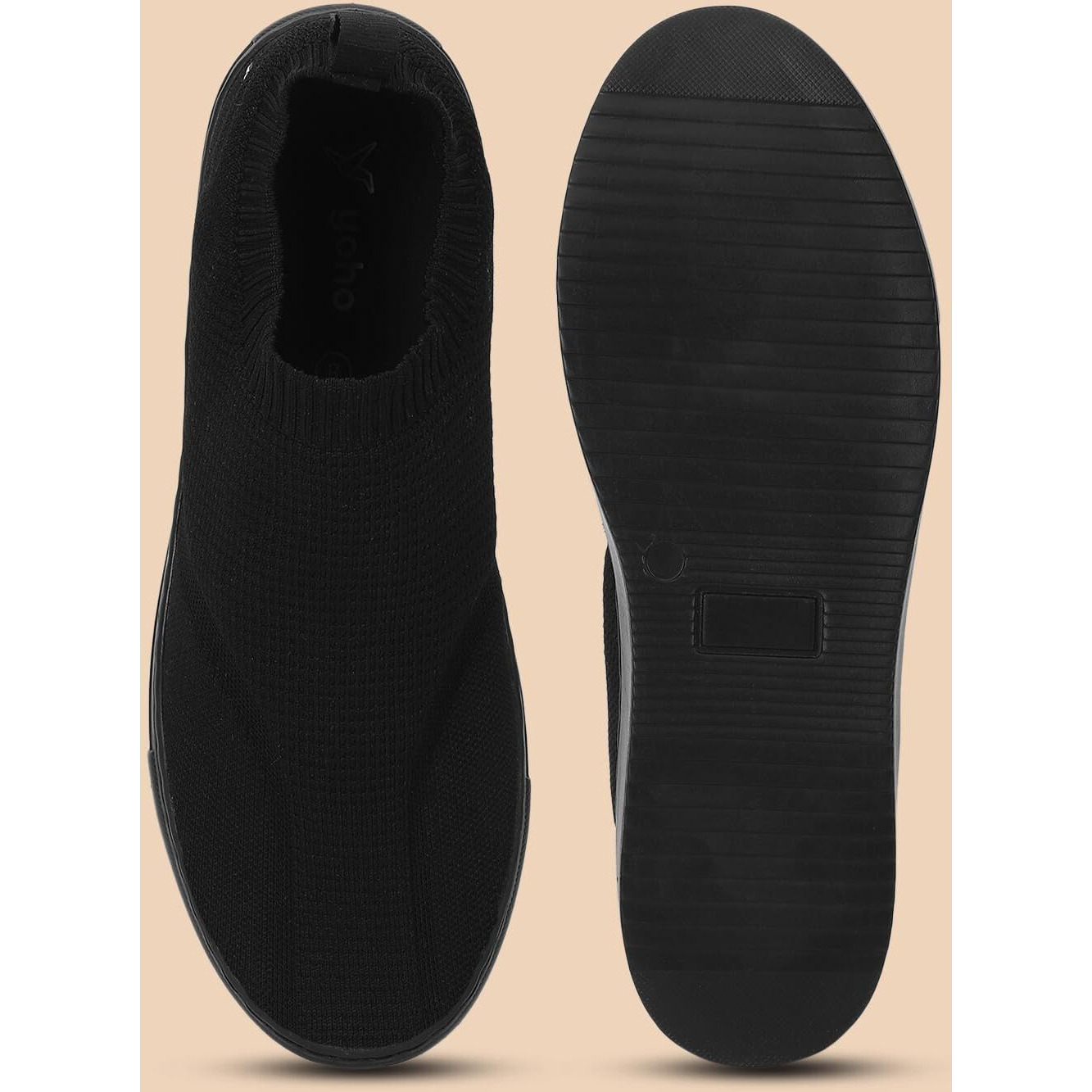YOHO FreeStep Spacious and Casual Slip on Shoes | Comfortable for Long Hours of Walking | Outperforms Memory Foam | Arch Support Insole | Black - UK 11