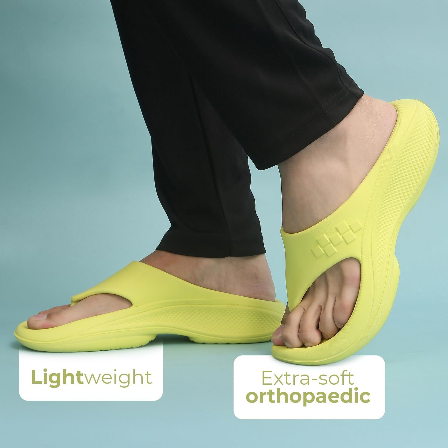 YOHO PILO Slippers for Men| Durable| Lightweight Waterproof l Stylish l Comfortable Lemon Green