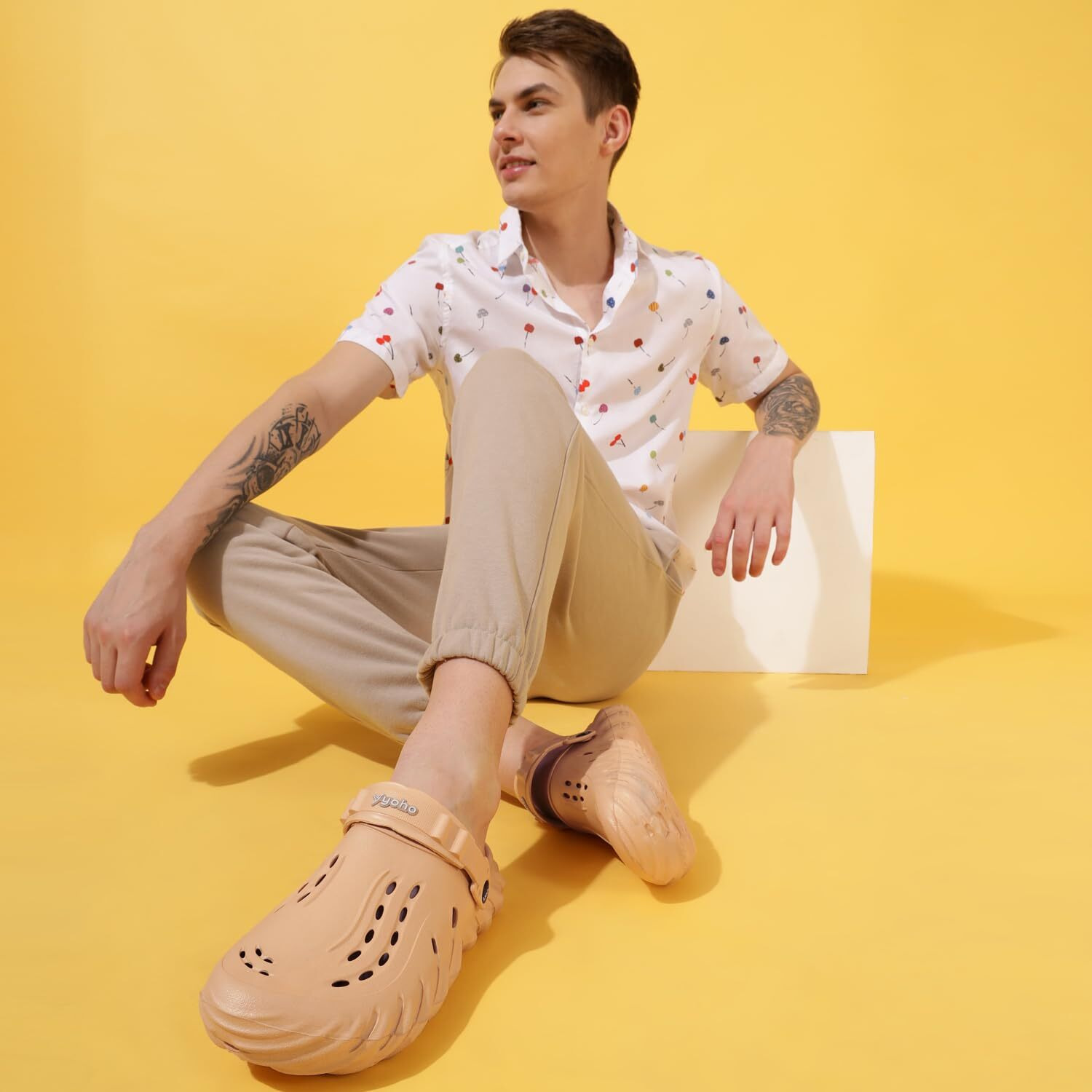 YOHO Wavy Clogs for Men | Trendy | Lightweight | Waterproof l Comfortable l Cushioned