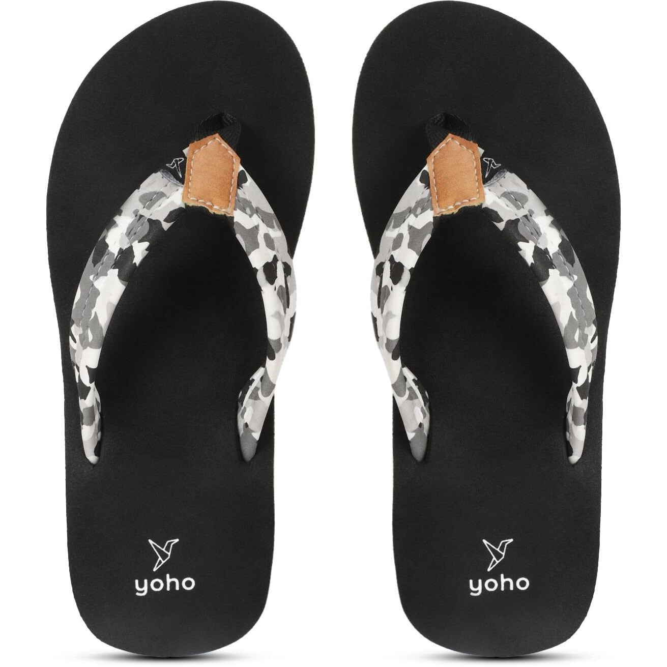 YOHO Marble Slippers for Women | Cushioned Slippers| Lightweight| Waterproof | Classic Black - UK 3
