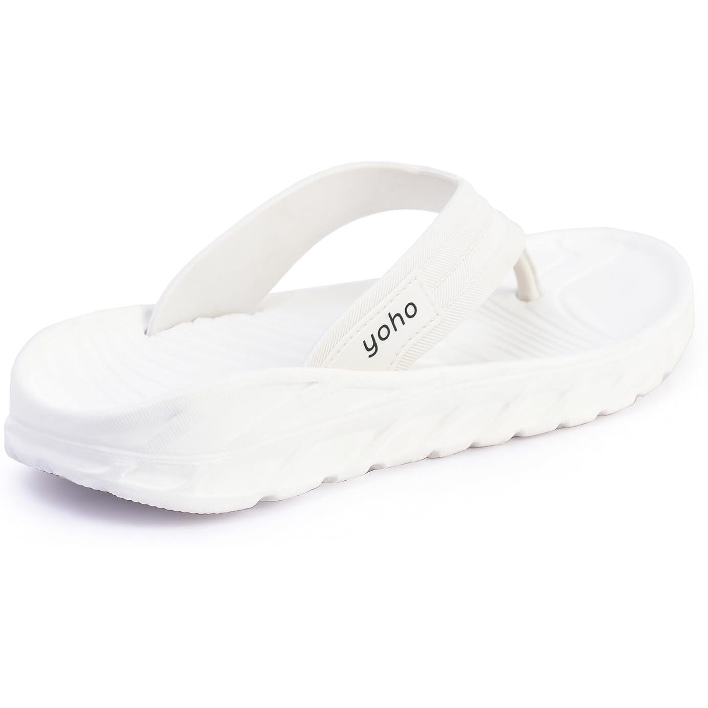 YOHO Cushion Slippers for Men| Durable| Lightweight| Waterproof| White - UK 7