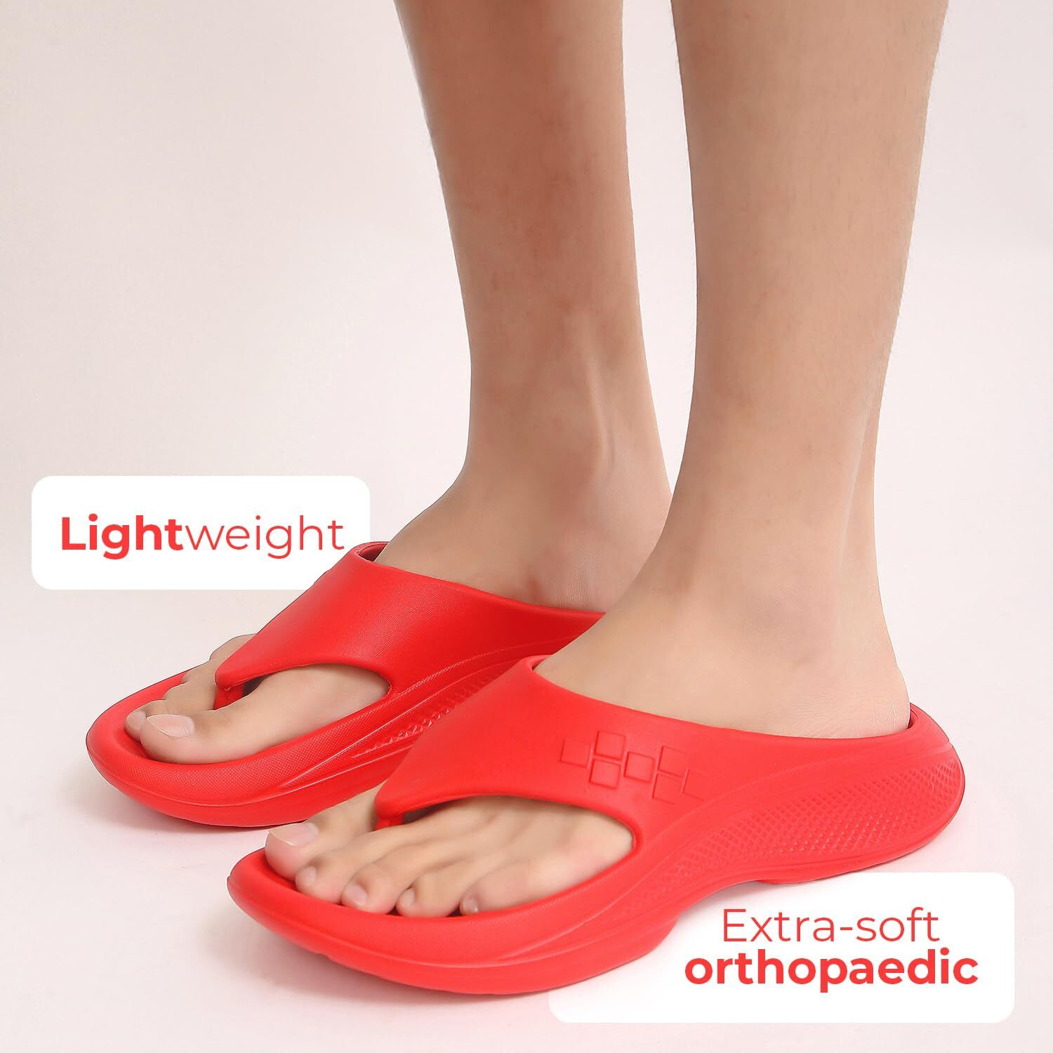 YOHO PILO Slippers for Men| Durable| Lightweight| Daily| Waterproof l Stylish l Comfortable, UK 6 - Coral Red
