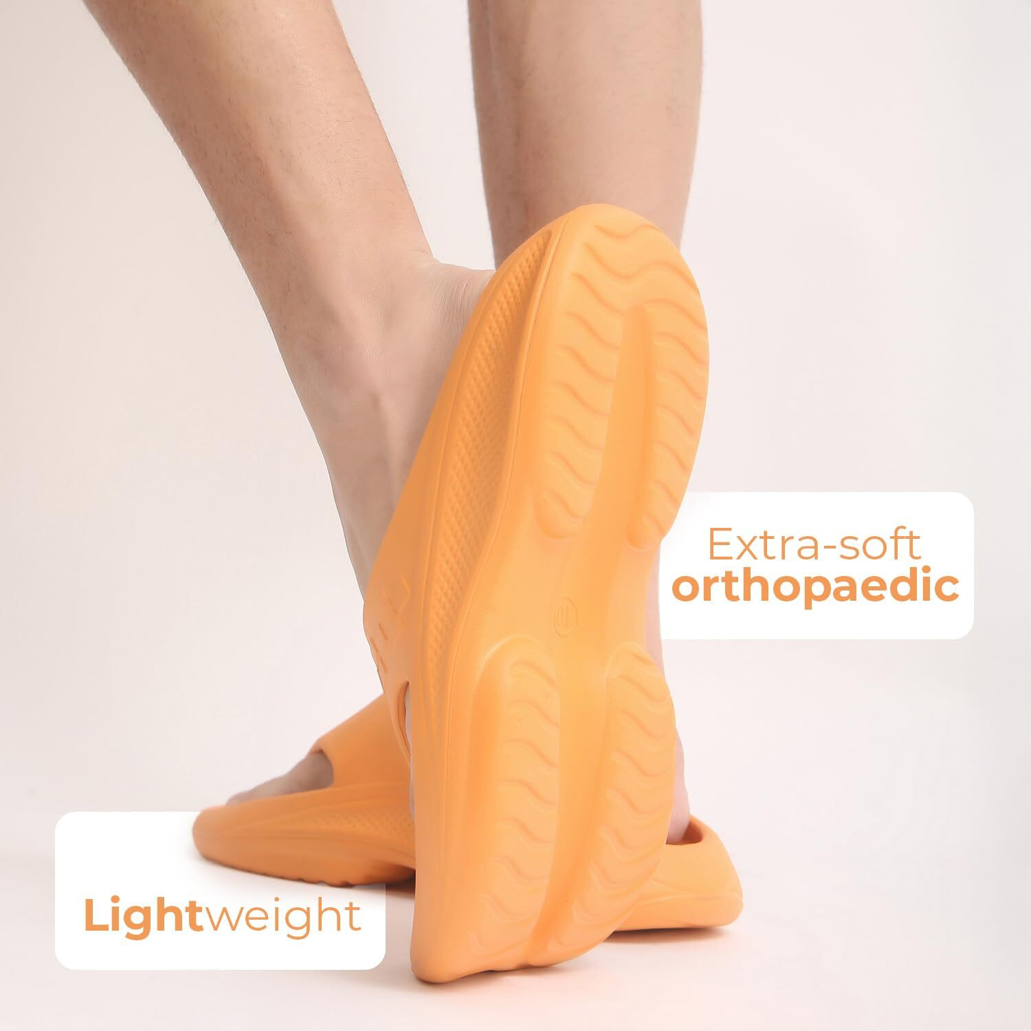 YOHO PILO Slippers for Men| Durable| Lightweight| Daily| Waterproof l Stylish l Comfortable, UK 10 - Orange