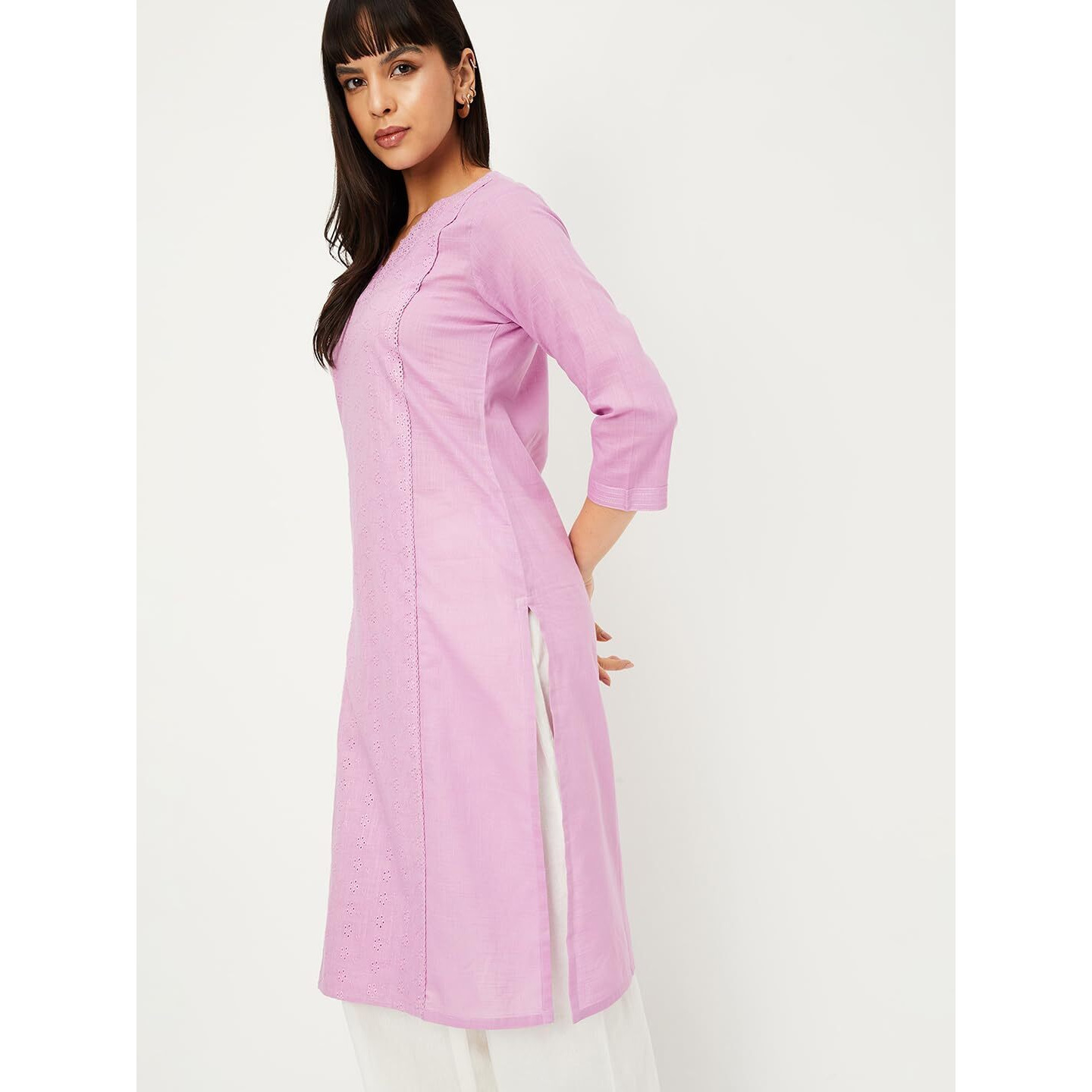 Max Women's Cotton Blend Regular Kurta (DAWWSU24KO_Mauve_XXL