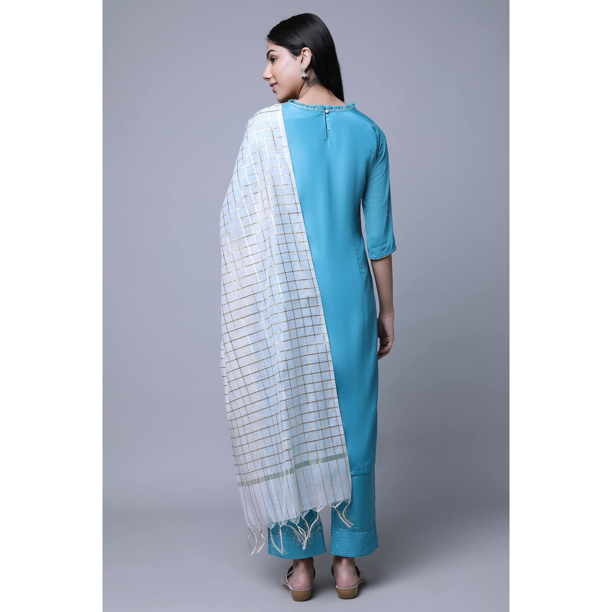 Aurelia Women Blue Embroidered Kurta With Straight Palazzo & Dupatta Set_22AUD10505-604694_S