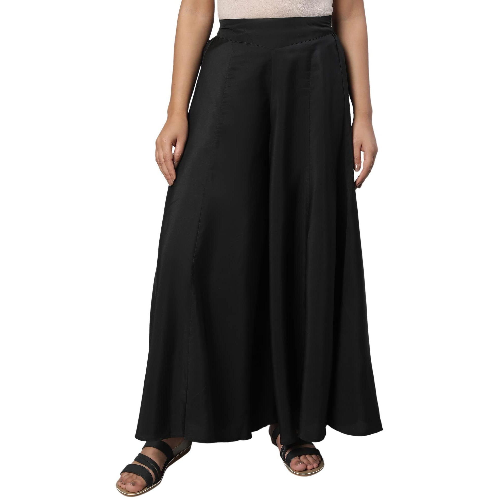 Aurelia Black Solid Palazzo for Women