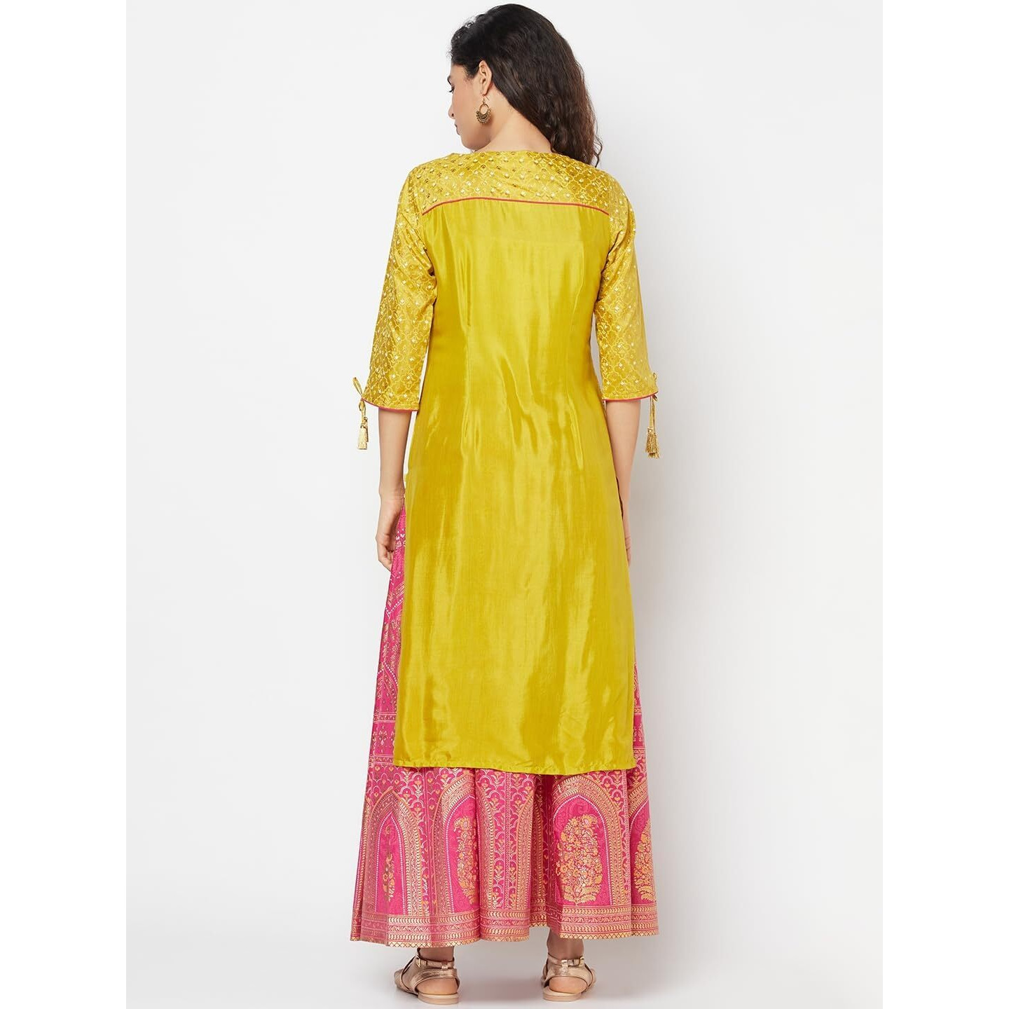 Yellow Floral Printed Kurta