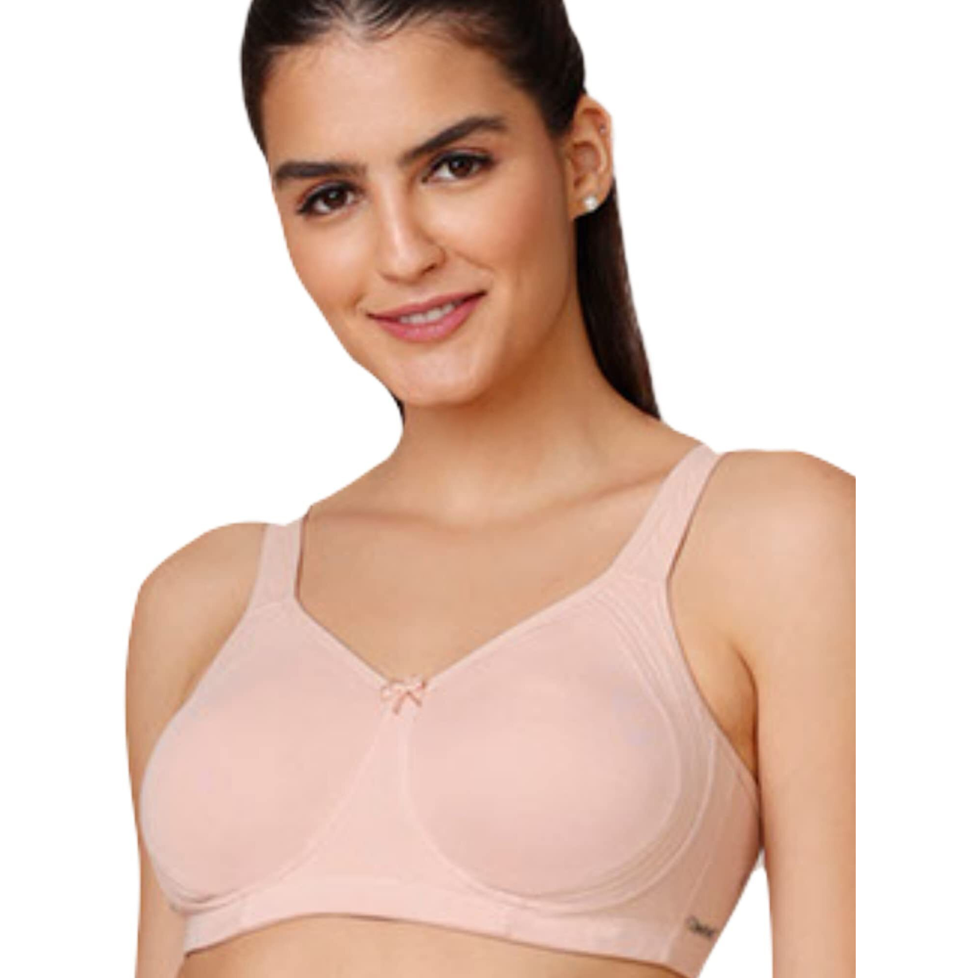 NYKD Everyday Cotton Bra for Women - Encircled with Love | Non-Padded | Wirefree | Full Coverage with Side Support Shaper (NYB169) P Nude, 38B, 1N
