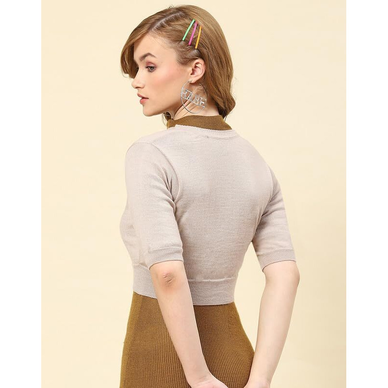 Monte Carlo Shell Solid V Neck Blouse