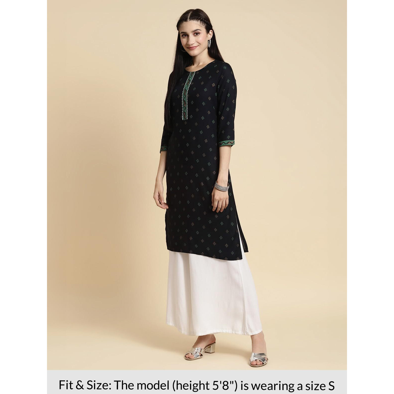 rangita Navy Rayon Knee Length Printed Straight Kurti for Women | Kurta for Women_3XL