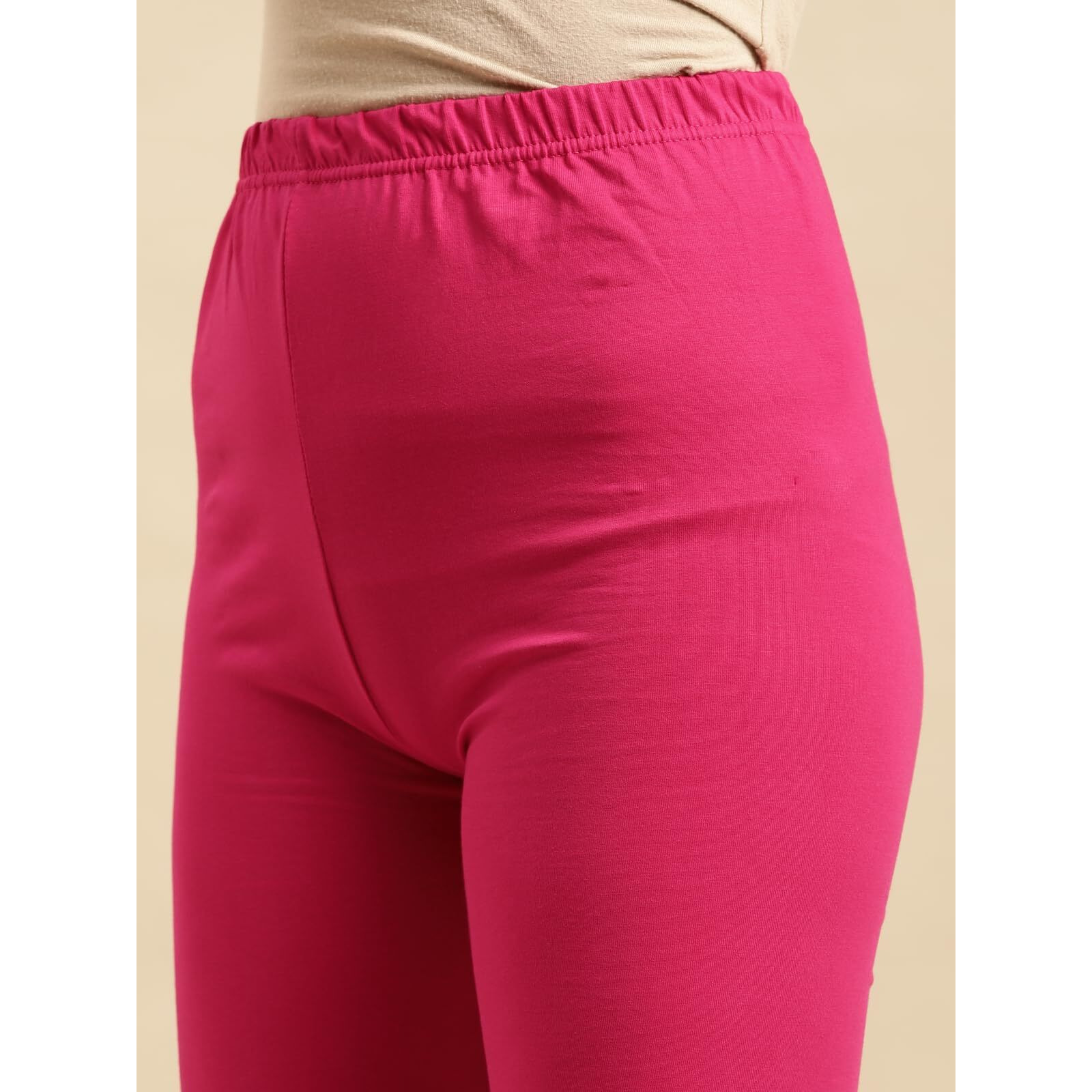 rangita Women Cotton Pink Solid Full Length Churidar, XL