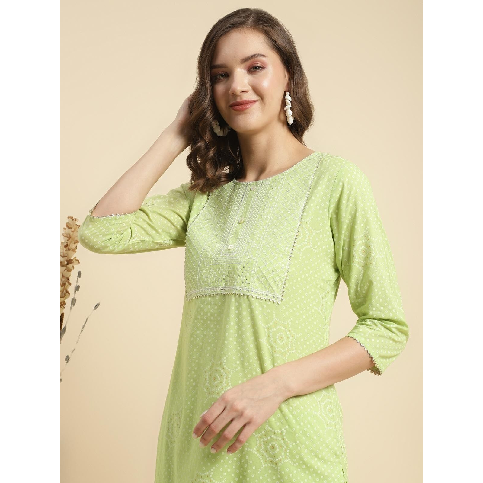 rangita Green Cotton Embroidered Straight Kurta with Pant | Kurta Set for Women_2XL