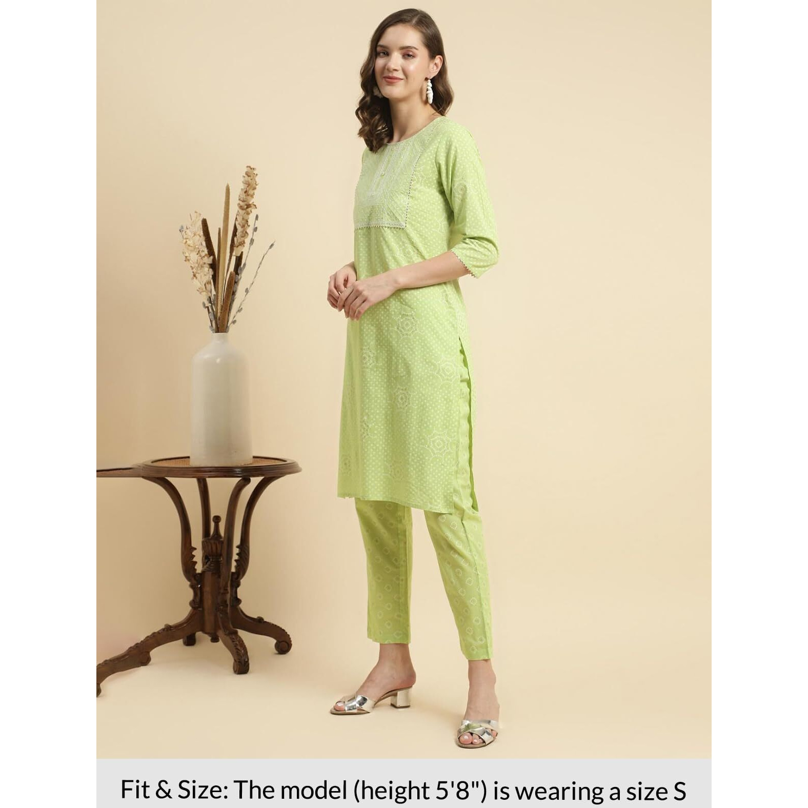 rangita Green Cotton Embroidered Straight Kurta with Pant | Kurta Set for Women_2XL