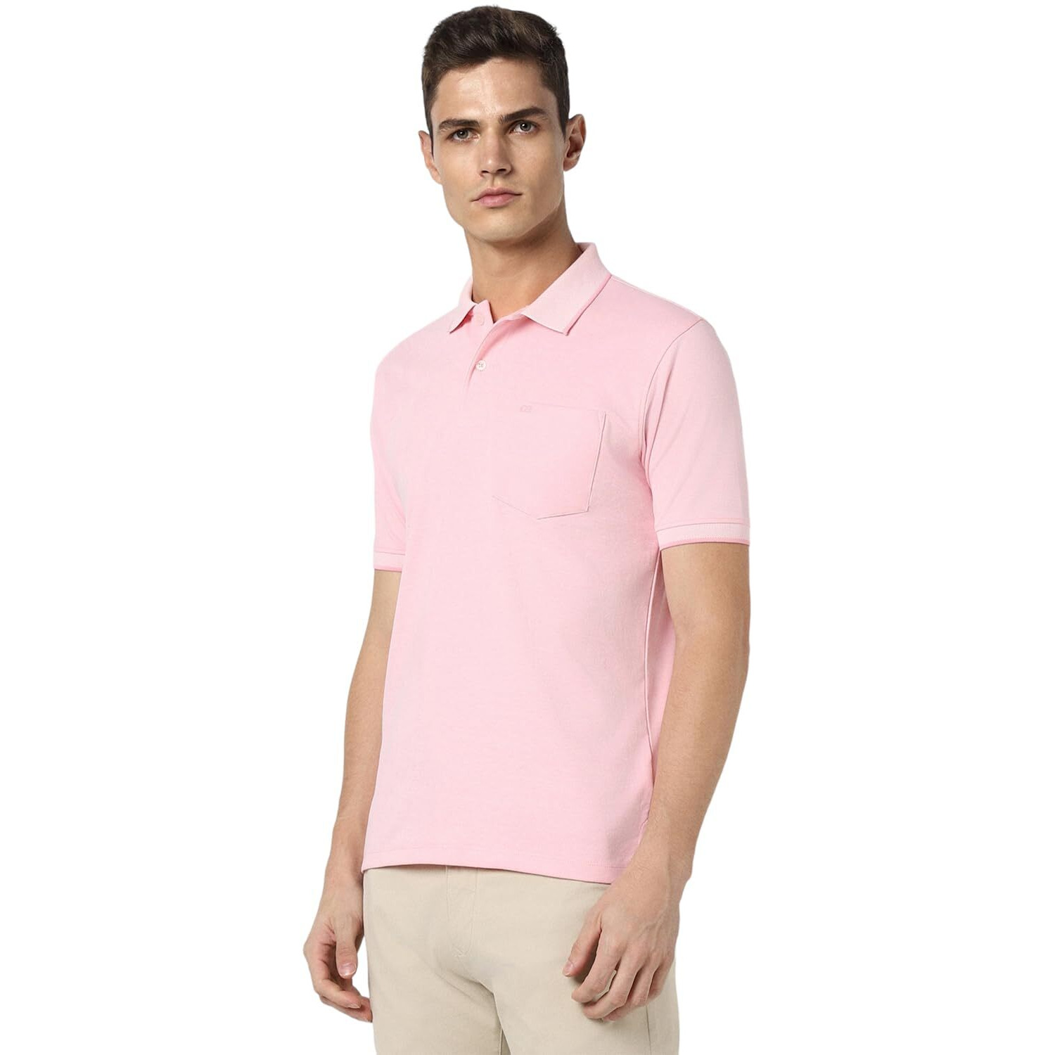 Peter England Men's Premium Branded Regular Fit Half Sleeve Polo T-Shirt with Pocket | Cotton Rich | Birds Eye Interlock Weave