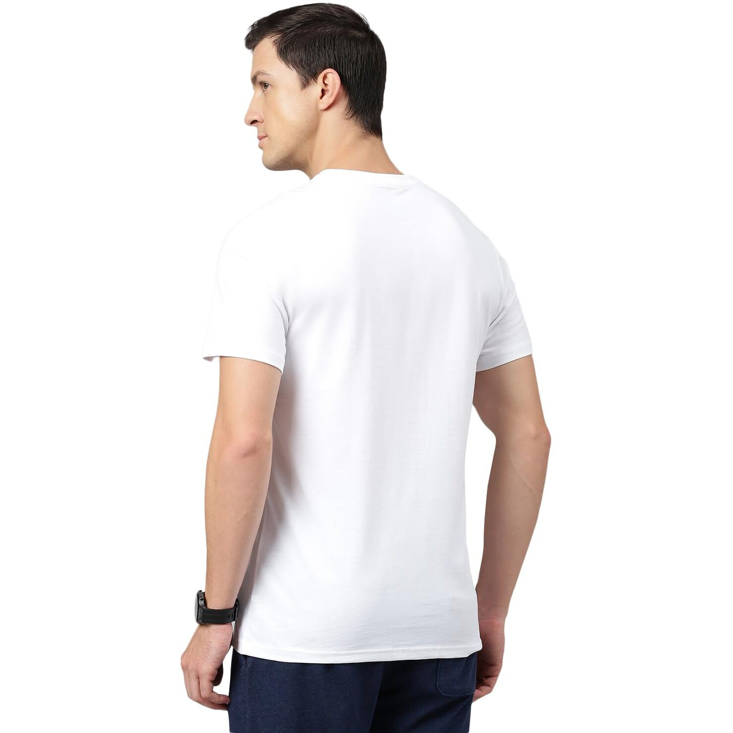 Van Heusen Men's Solid Regular Fit T-Shirt (IHTS1LWHE60052_White