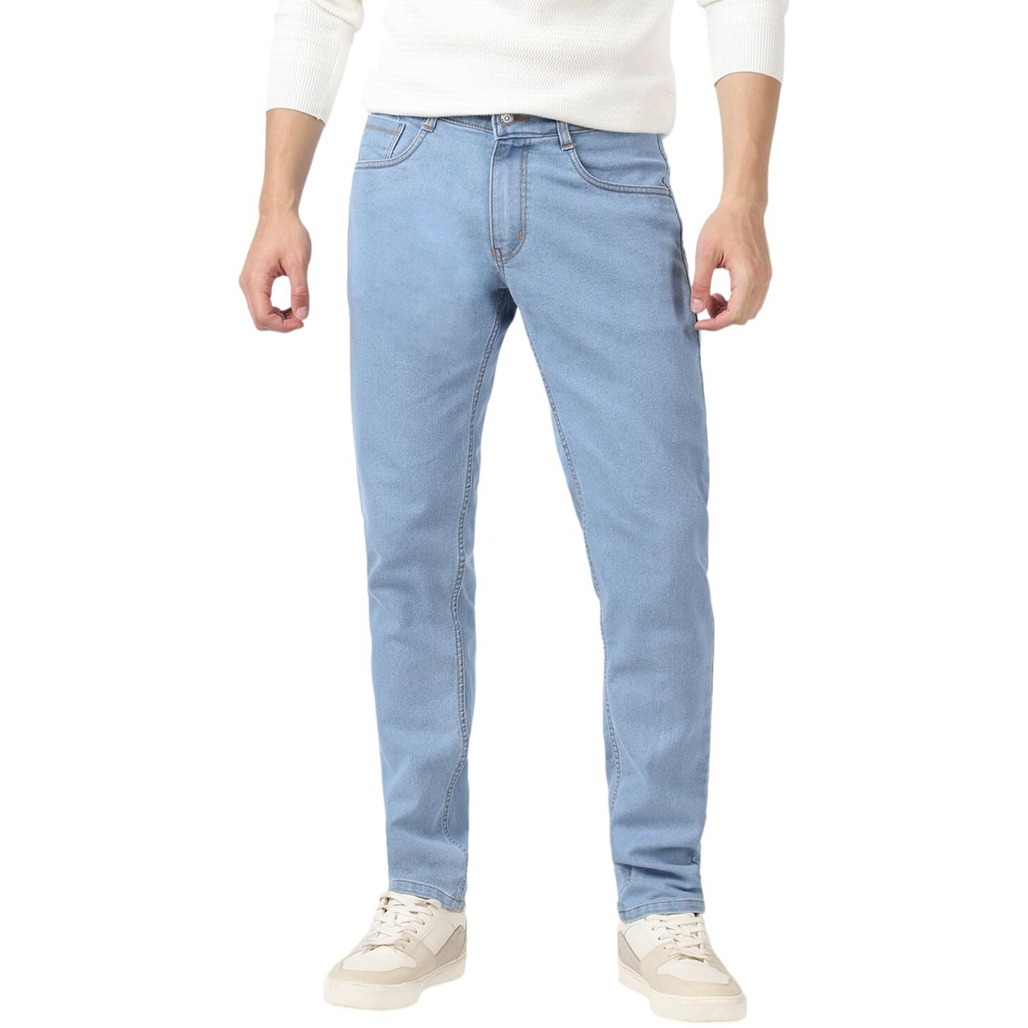 Urbano Fashion Men's Ice Blue Slim Fit Washed Jeans Stretchable (eps-iceblue-32)