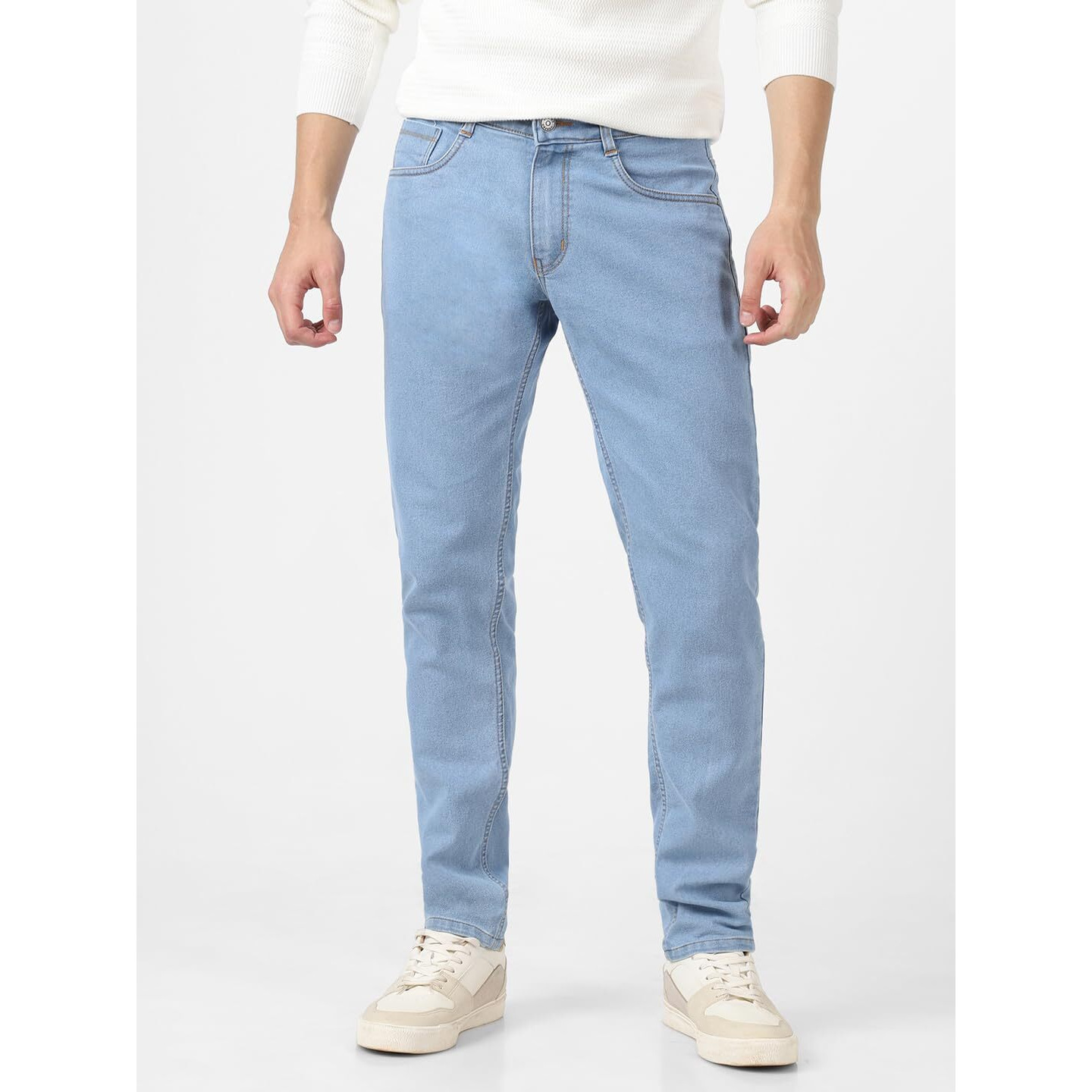 Urbano Fashion Men's Ice Blue Slim Fit Washed Jeans Stretchable (eps-iceblue-32)