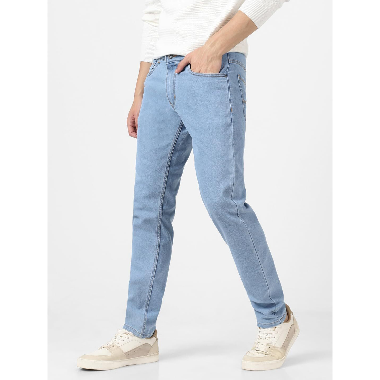 Urbano Fashion Men's Ice Blue Slim Fit Washed Jeans Stretchable (eps-iceblue-32)