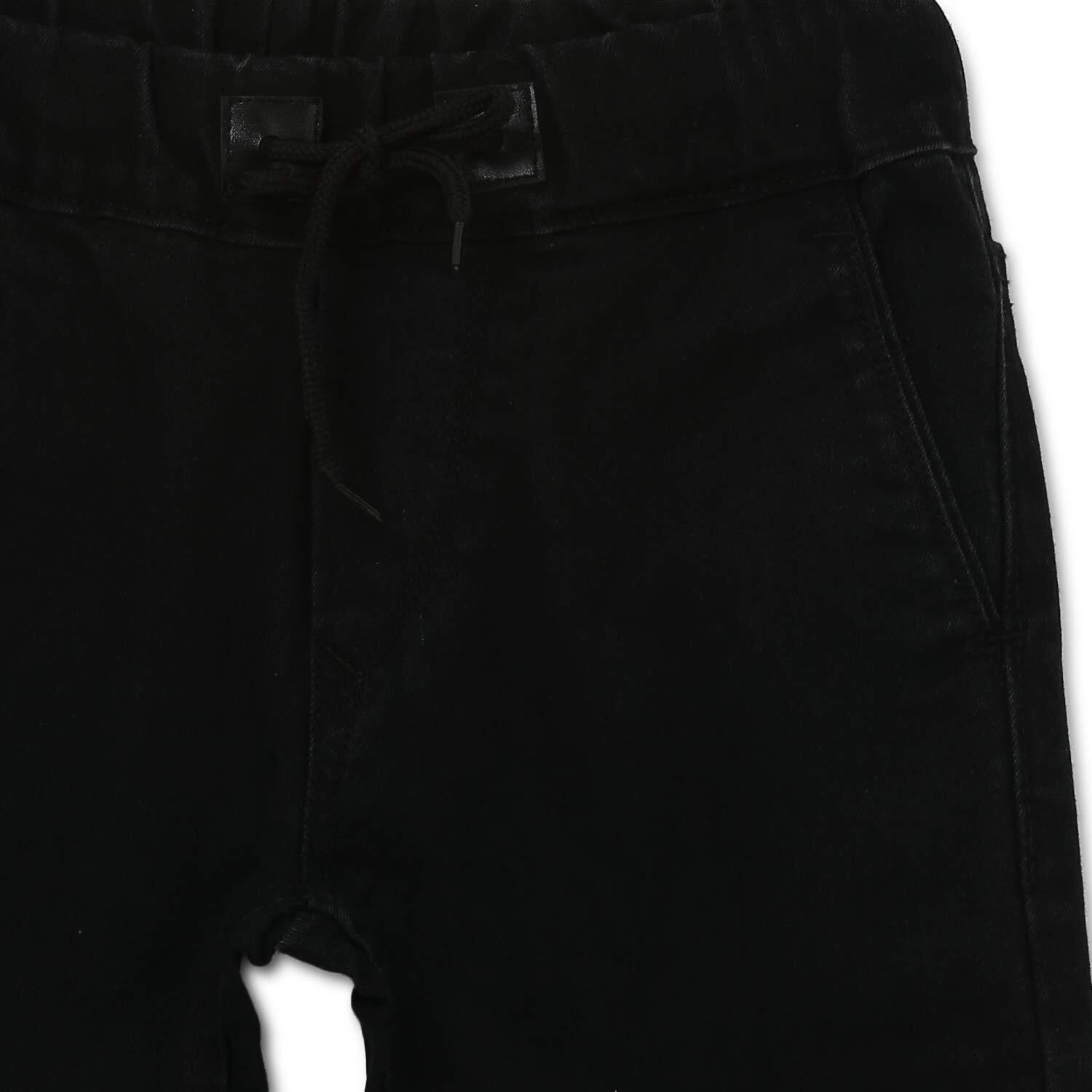 Urbano Juniors Boy's Black Slim Fit Stretchable Jogger Jeans (junhpsjoggerboy-black-13-14)