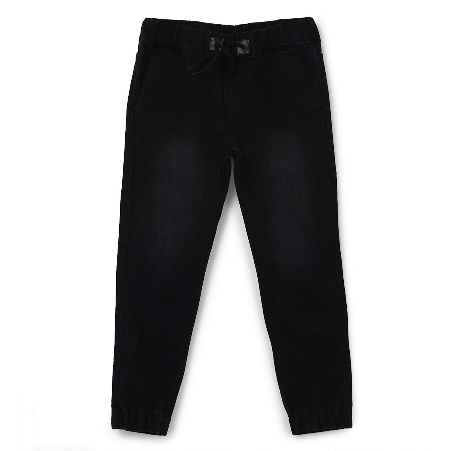 Urbano Juniors Boy's Black Slim Fit Washed Jogger Jeans Stretch (junhpsjoggerboy-shdbla-13-14)