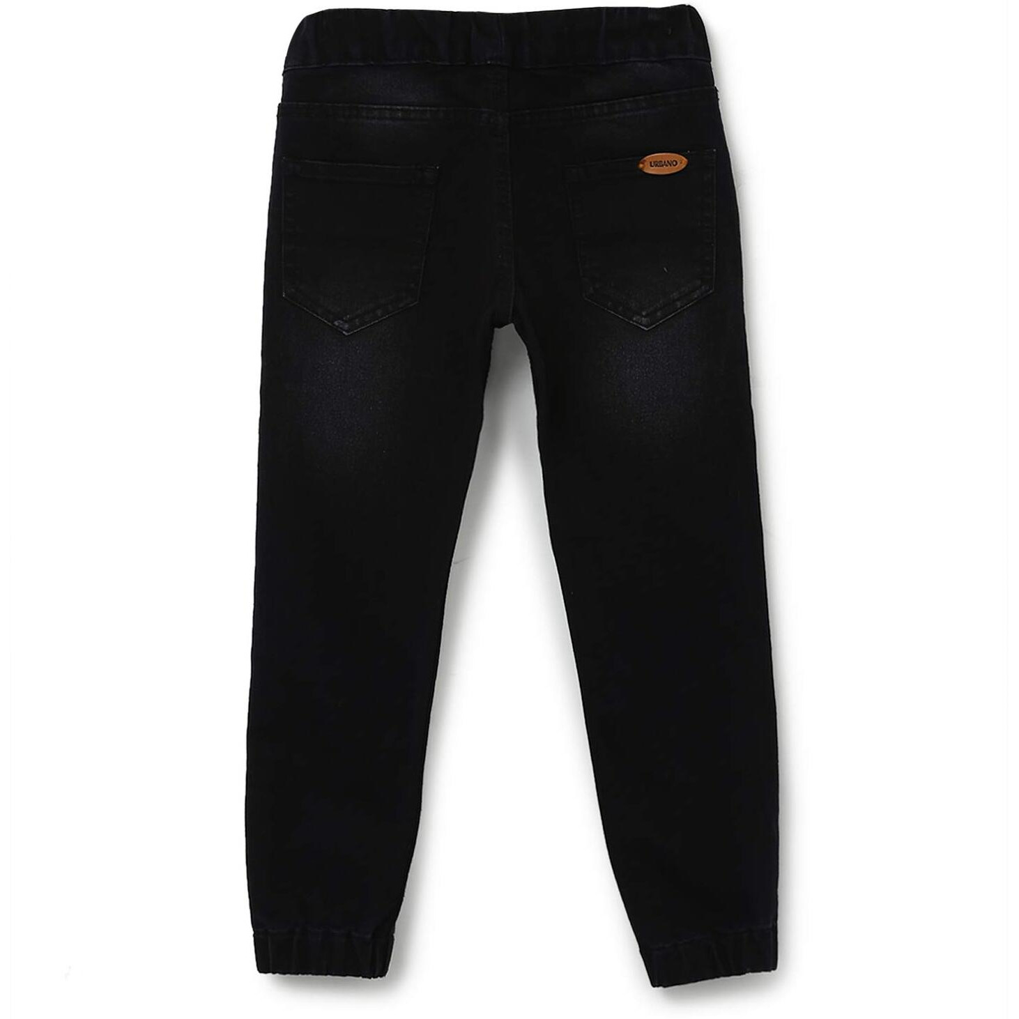 Urbano Juniors Boy's Black Slim Fit Washed Jogger Jeans Stretch (junhpsjoggerboy-shdbla-13-14)